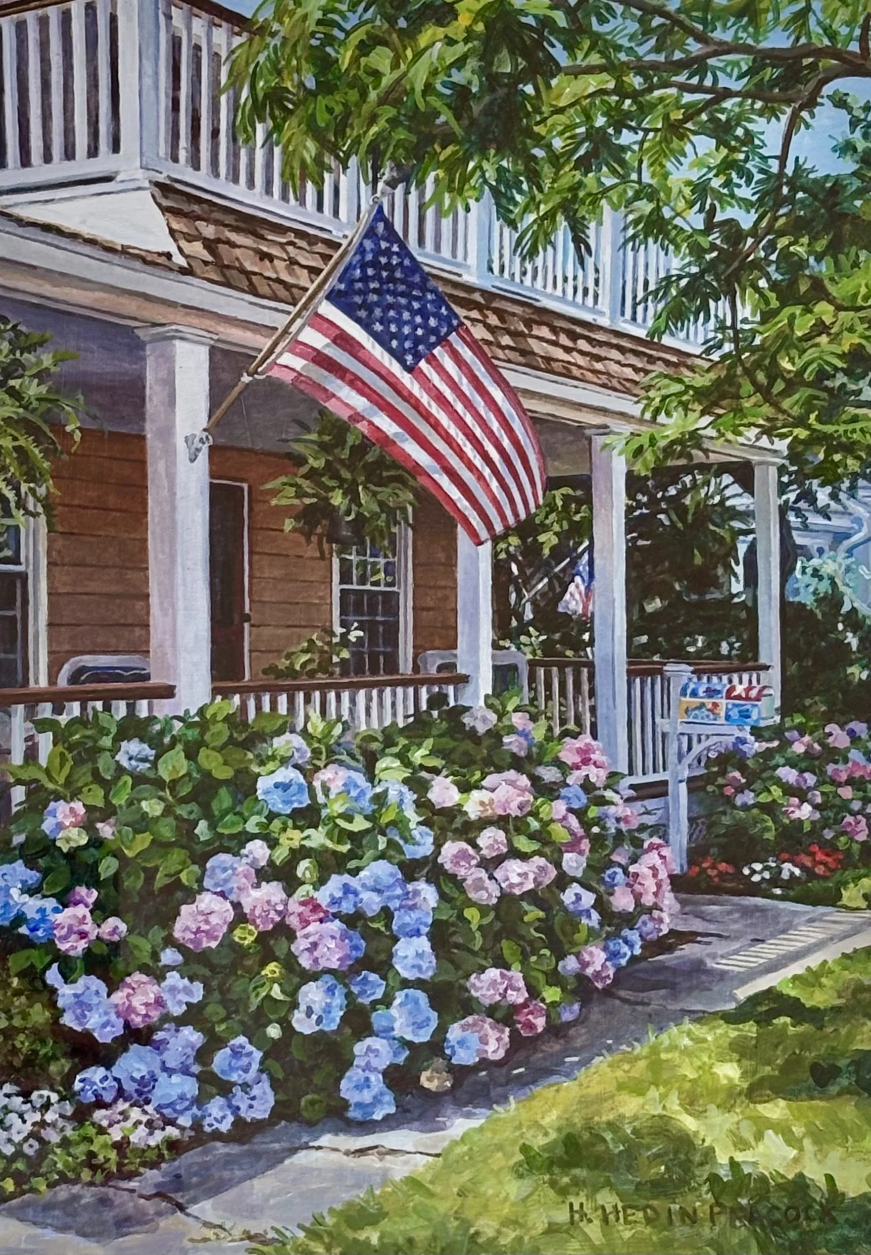 "Summer Flag" original acrylic, 9.5"x13.5", $695.00