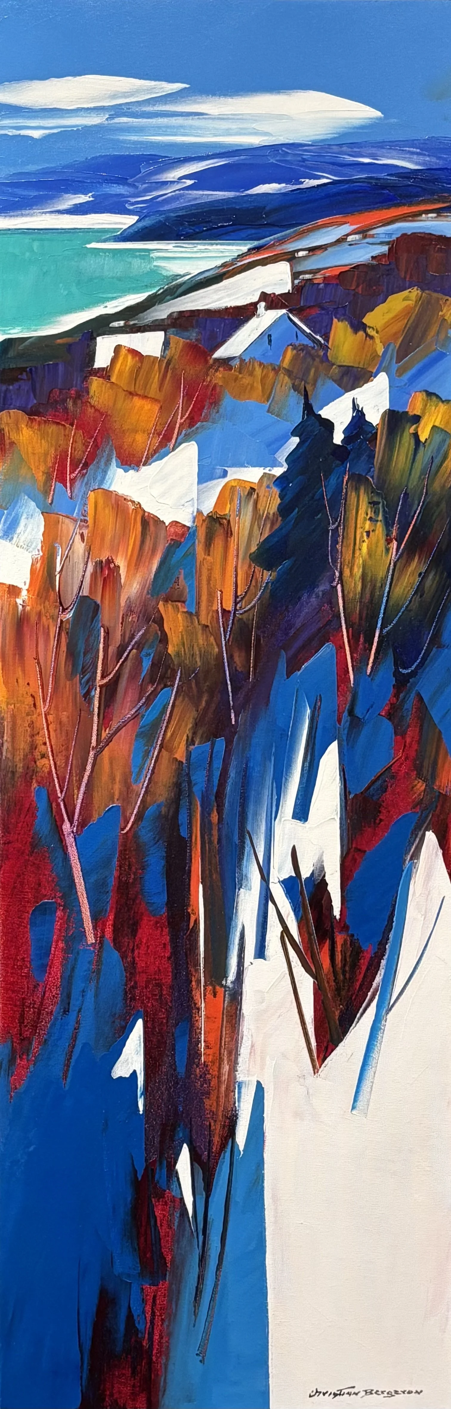 "Winter Bliss" original acrylic, 12"x36", $2175.00