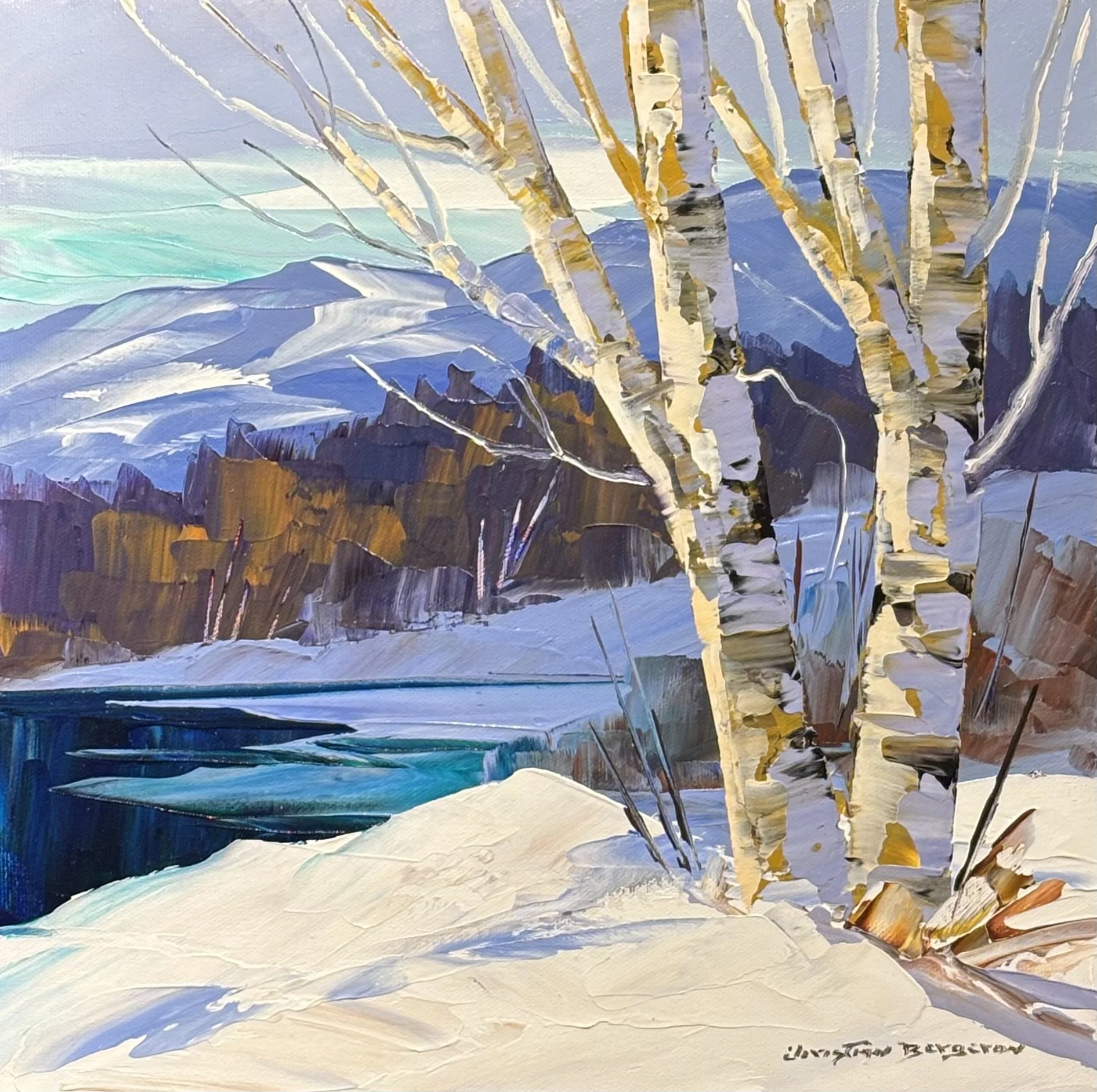 "Winter Light" original acrylic, 12"x12", $1000.00-SOLD