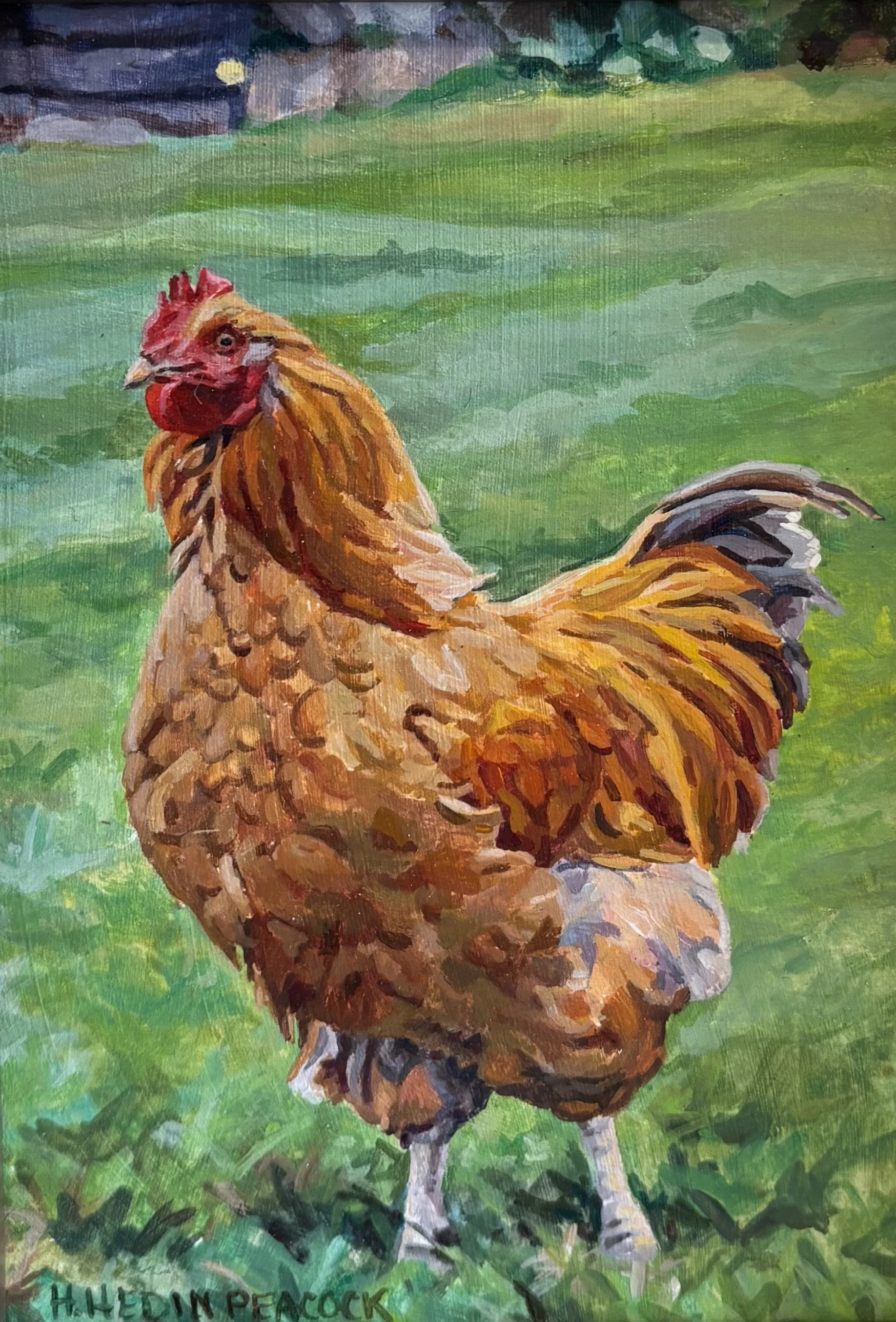 "On the Farm", original acrylic, 5"x7", $300.00