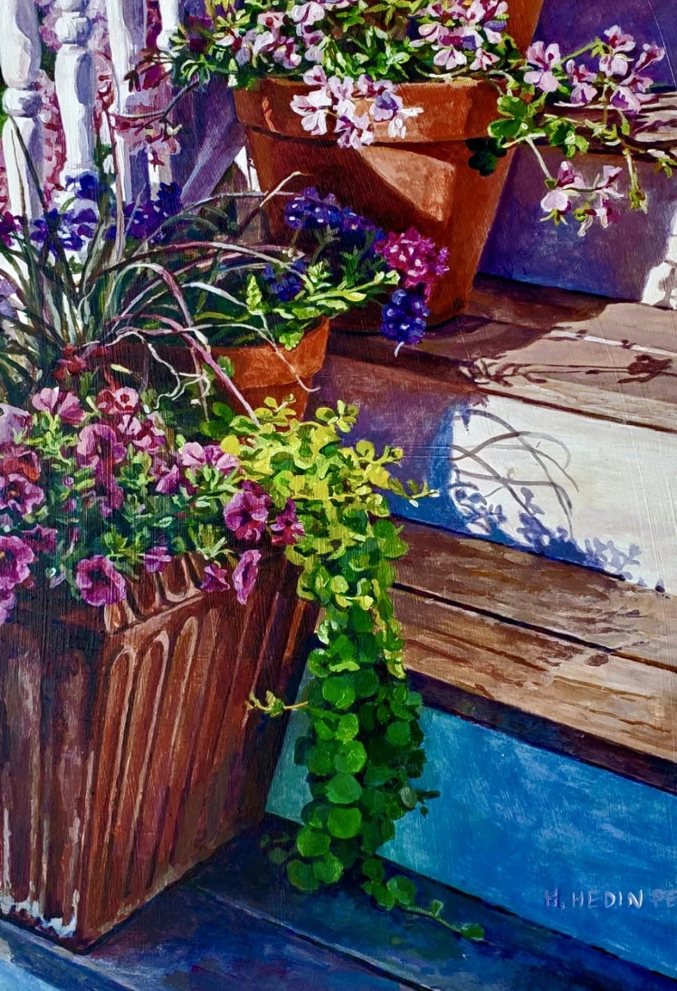  "Steps with Shadows, Jackson Street" original acrylic, 9"x13", $700.00-SOLD
