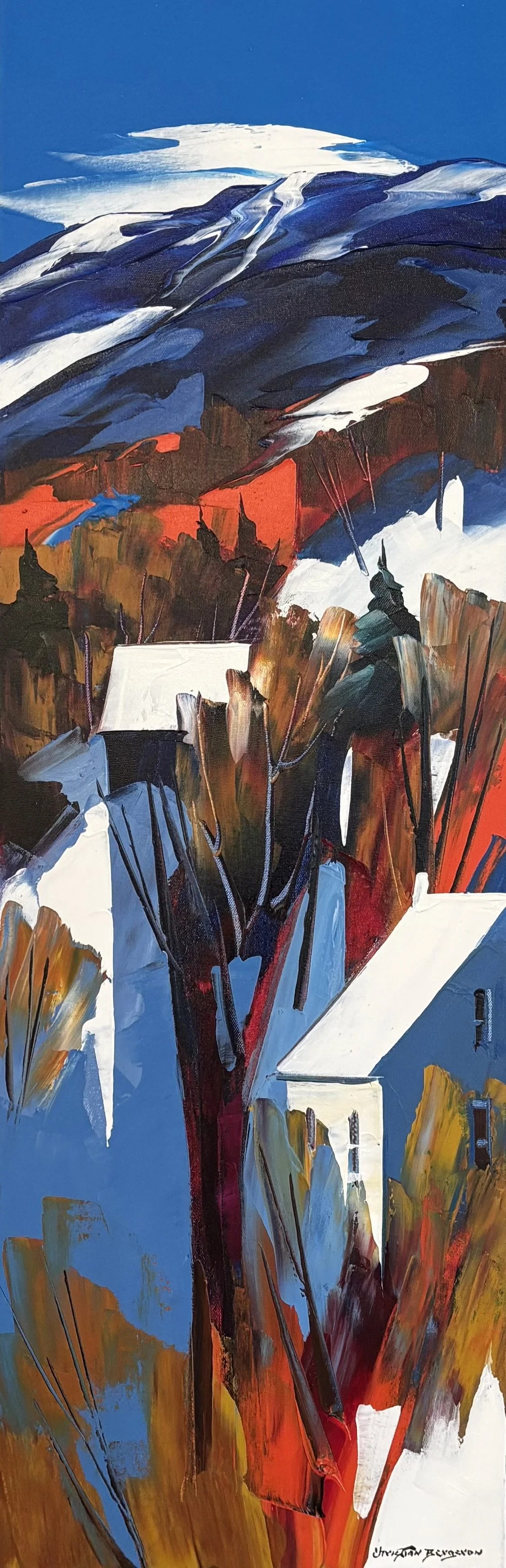 "Reflection of Blue" original acrylic, 12"x36", $2175.00