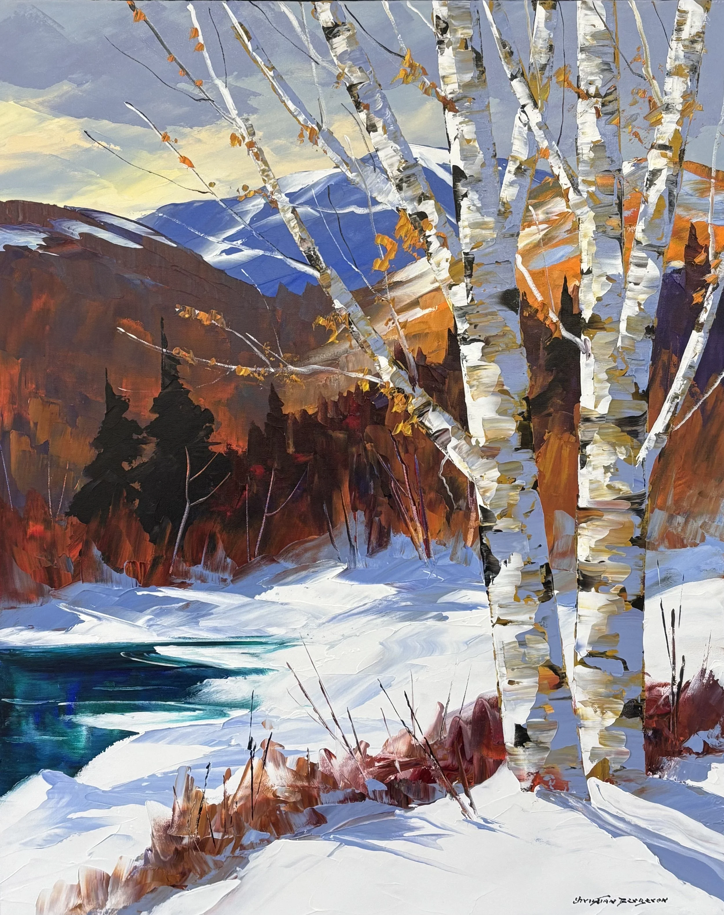 "Light on the Mountain" original acrylic, 24"x30", $2500.00