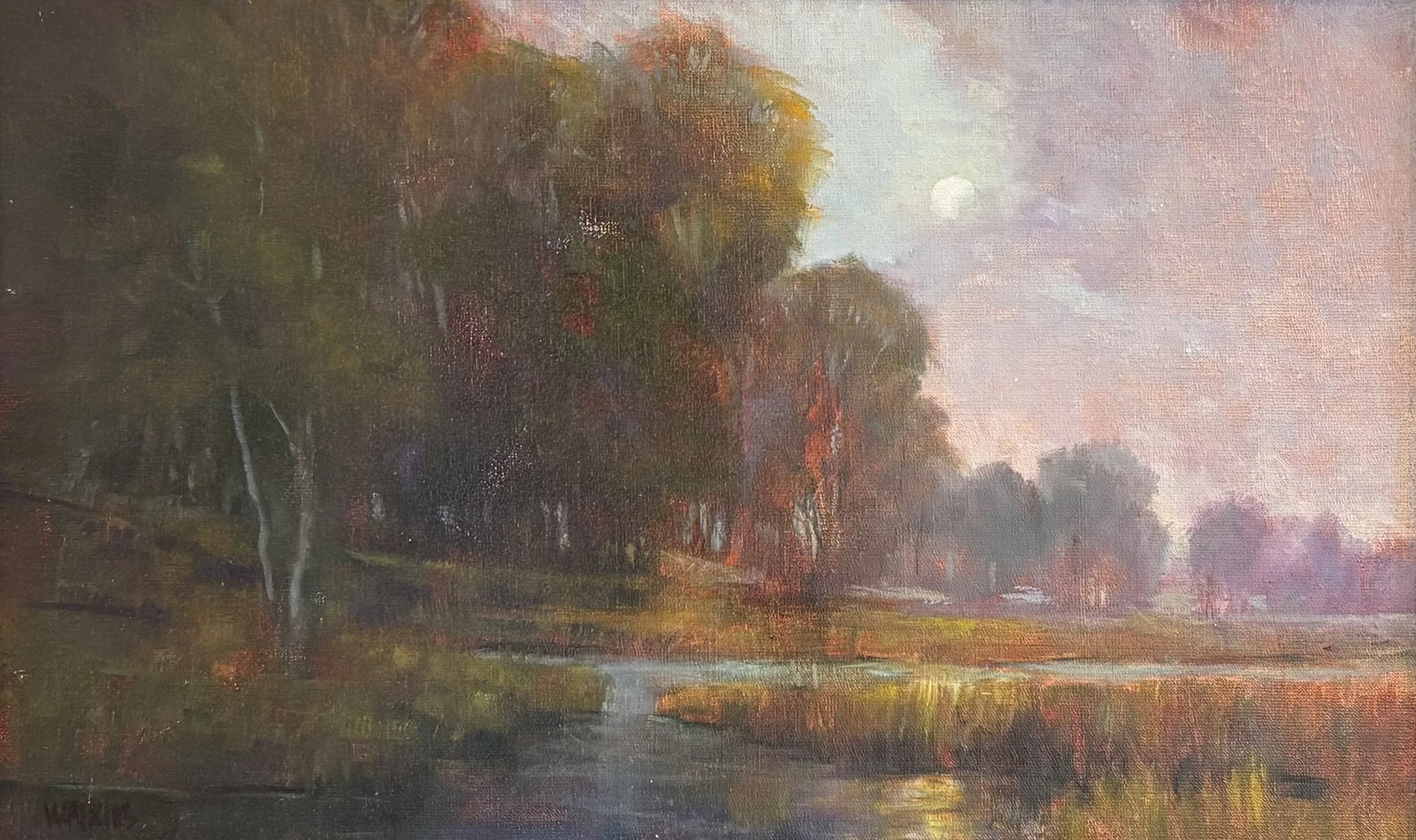 "Summer's End" original oil, outside dimensions 11"x17", $1000.00