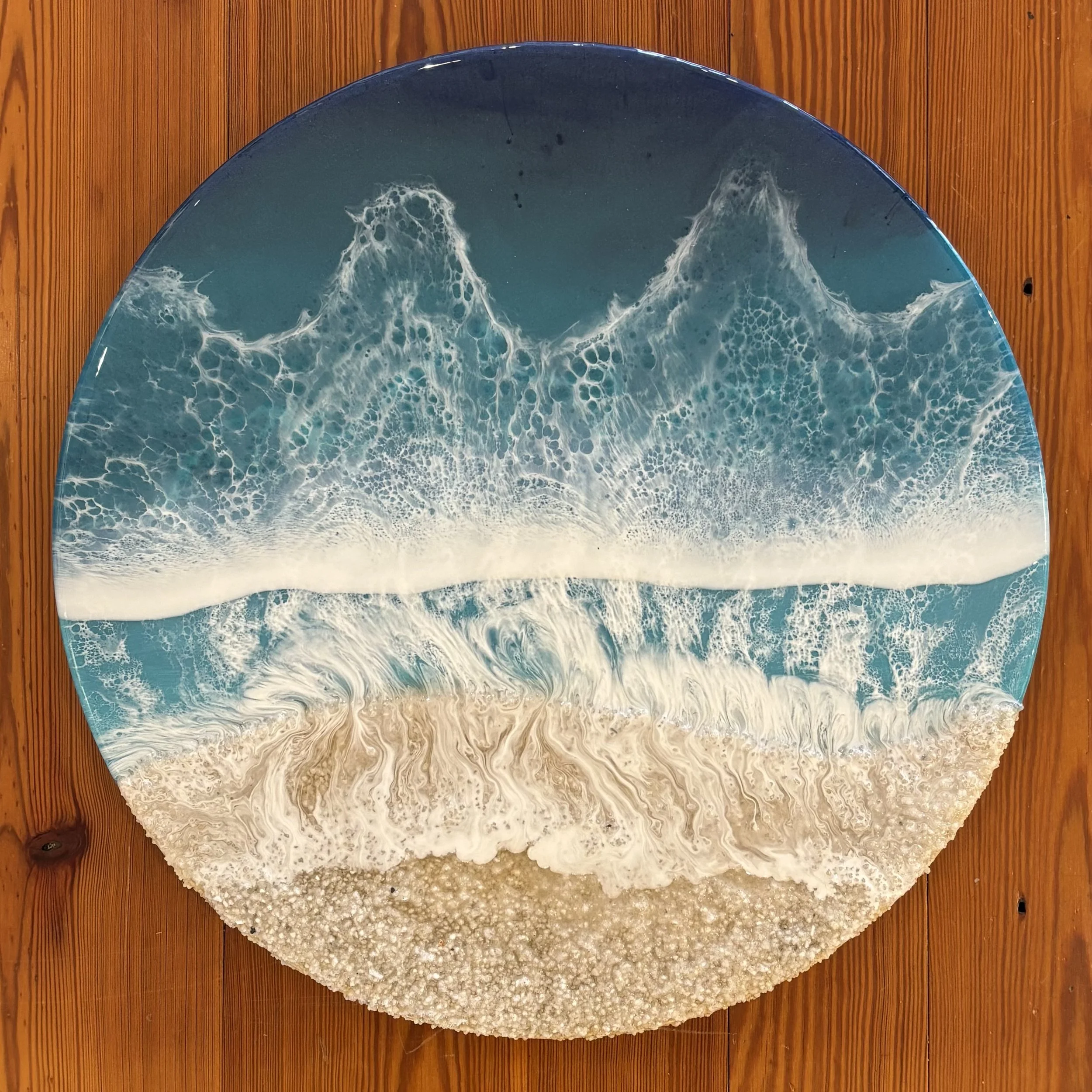 "Bird's-eye View", original epoxy resin, 16" round, $400.00