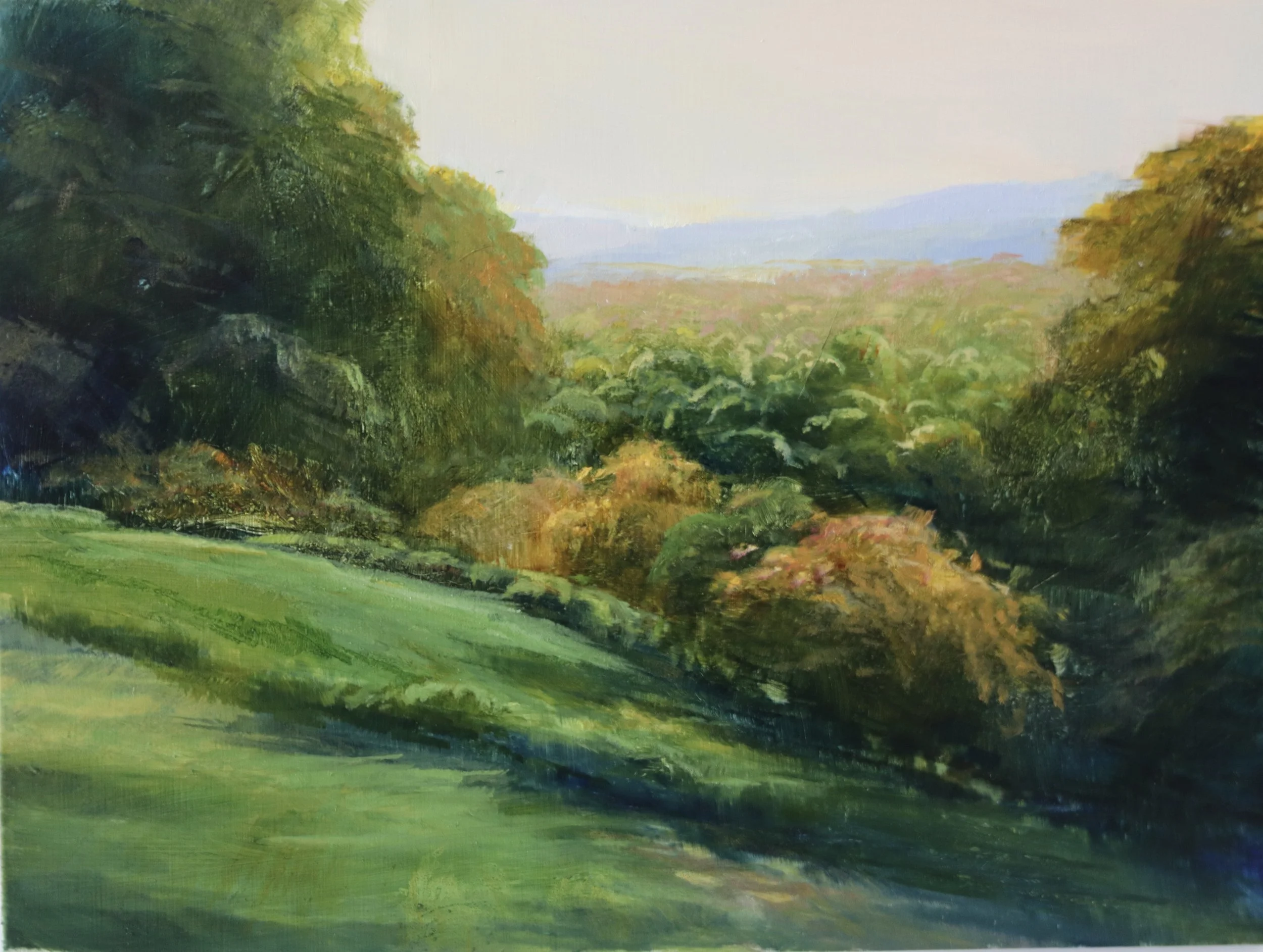 "Shades of Autumn", original oil on aluminum, 6"x8", $550.00