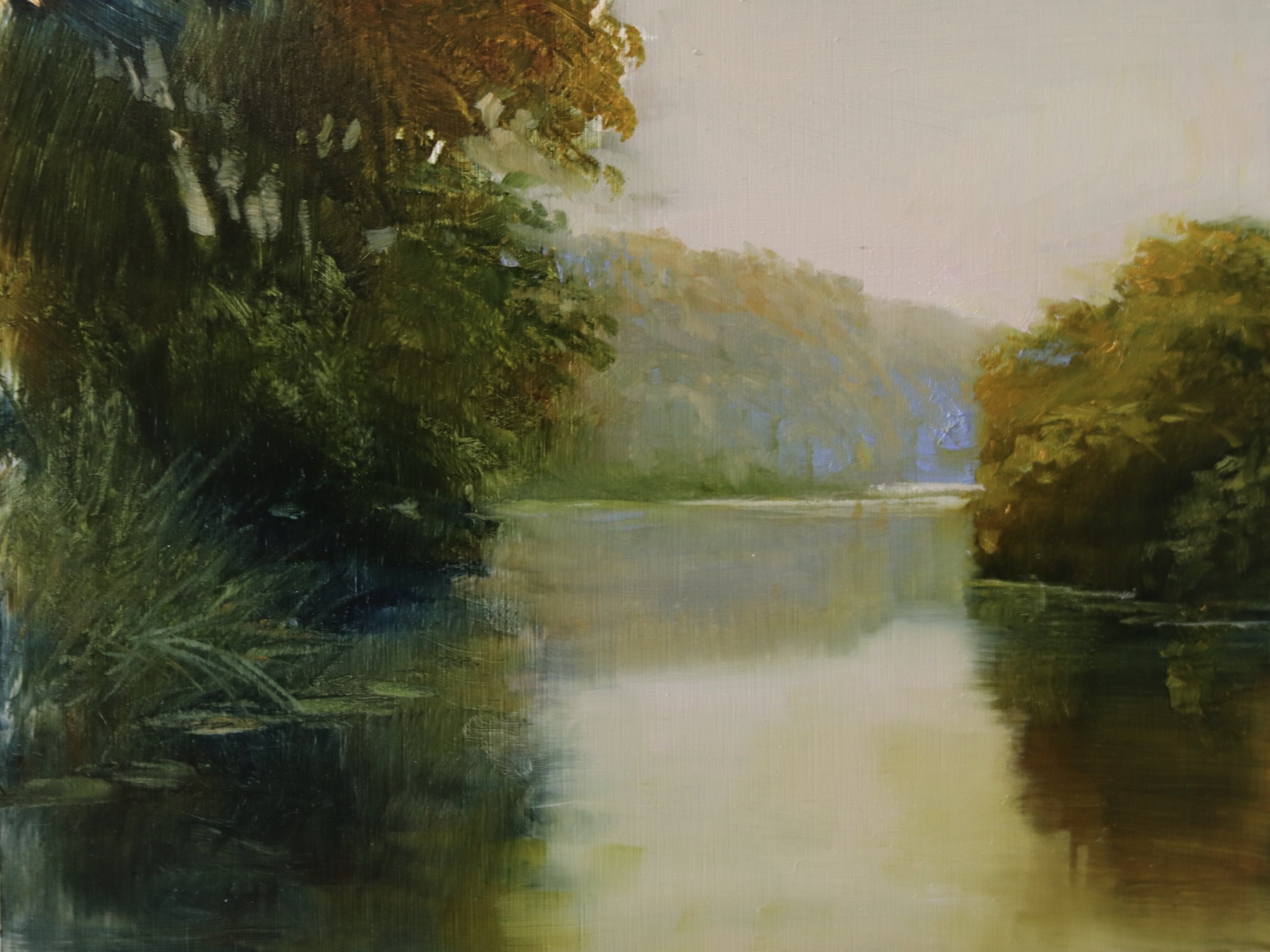 "Riverbend", original oil on aluminum, 6"x8", $550.00