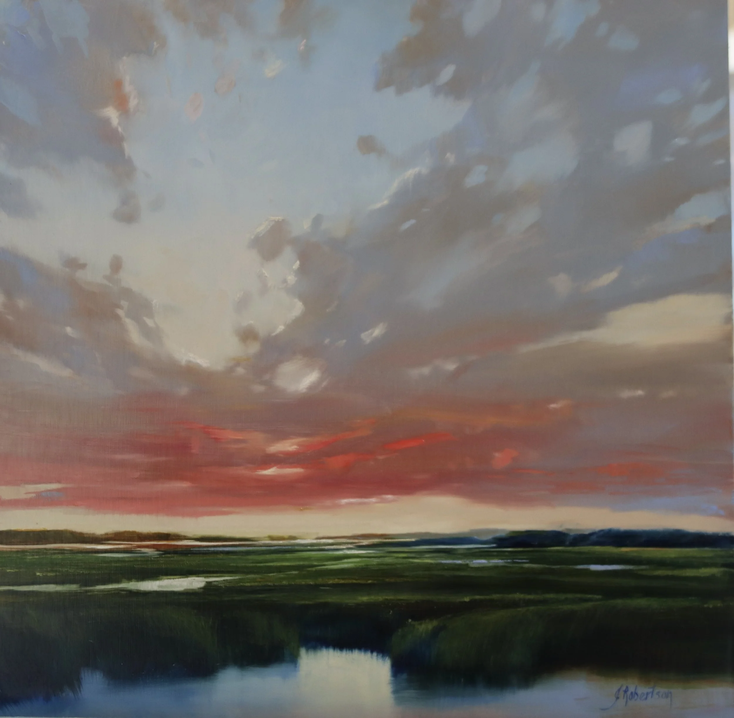 "Sunset Drift" original oil on aluminum, 12"x12", $1200.00