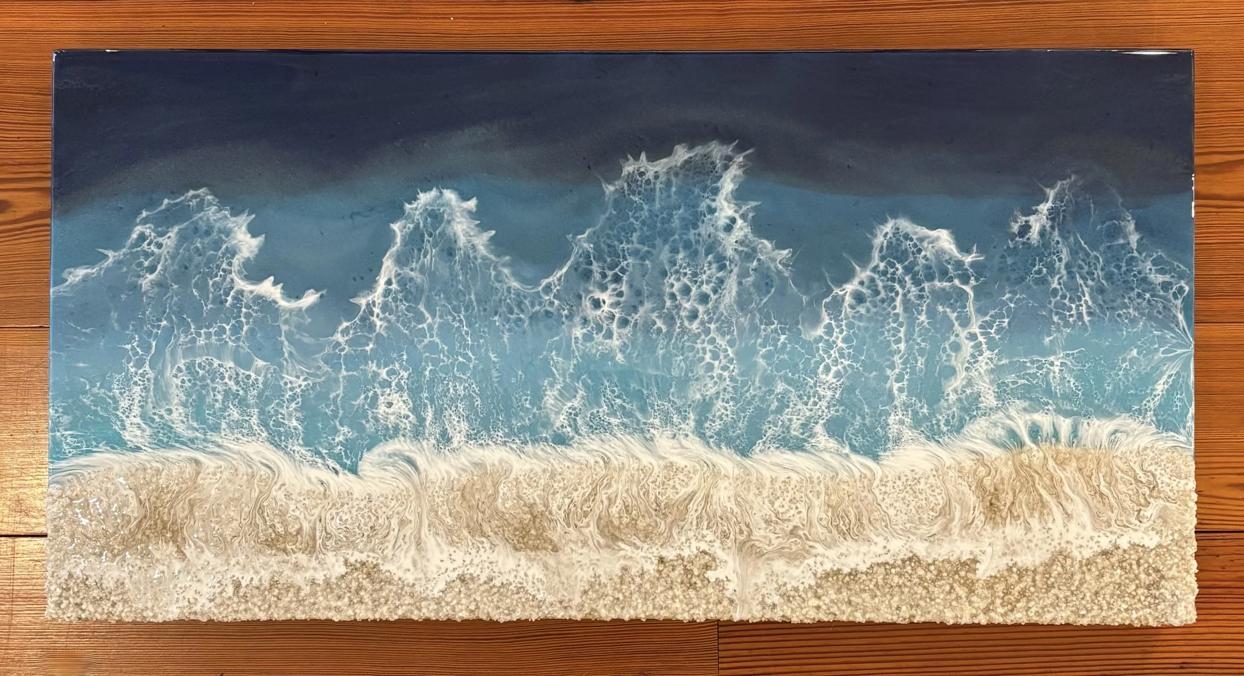 "Ocean View" original epoxy resin, 12"x24", $500.00