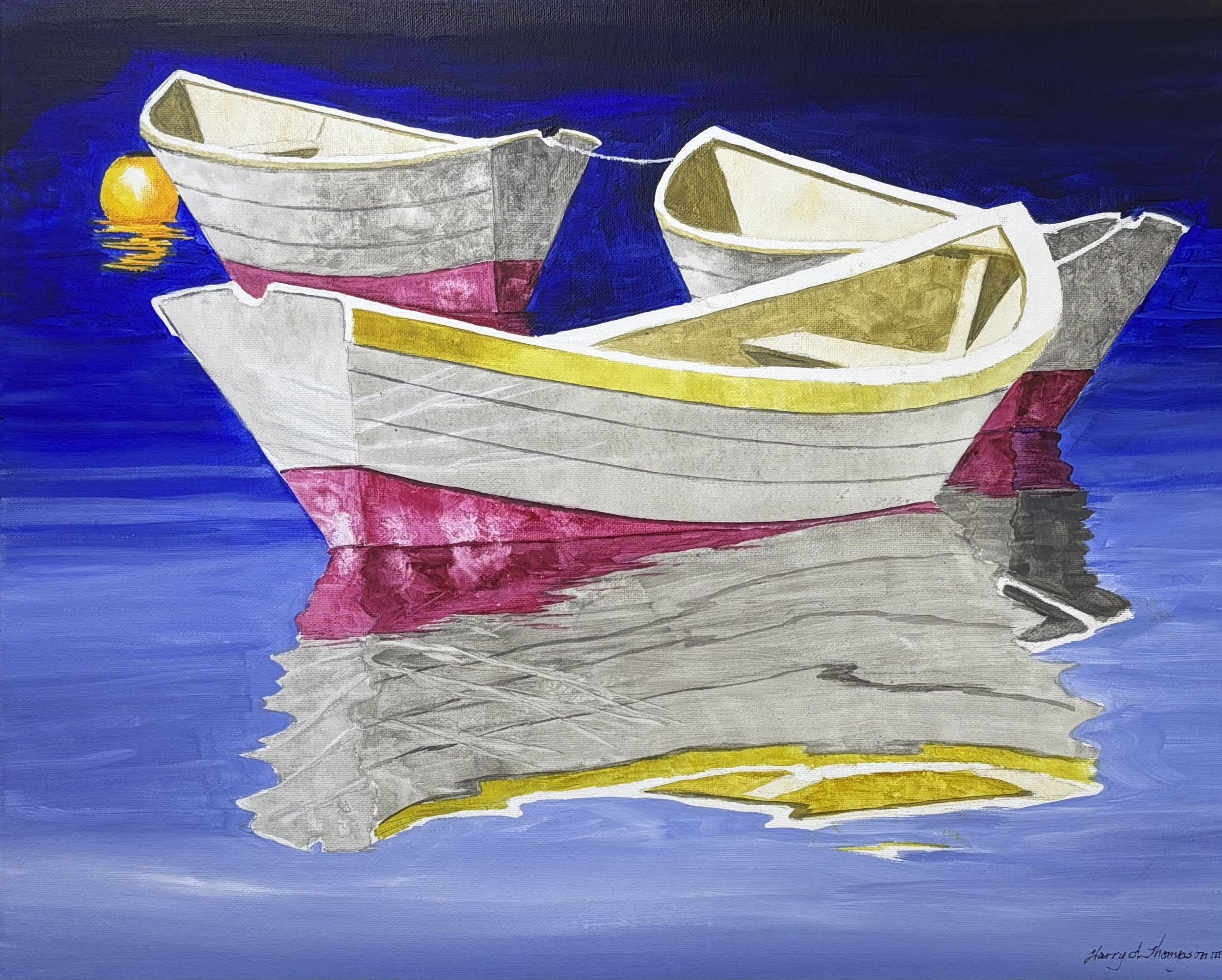 "Trio Trailing on the Tide" original acrylic, 16"x20", $600.00
