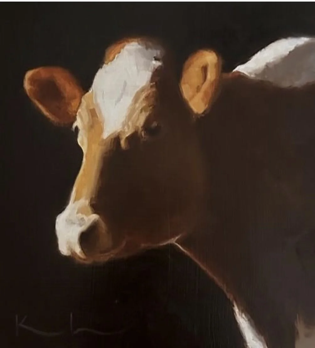 "Moving Into the Light" original oil, 8"x8", $425.00