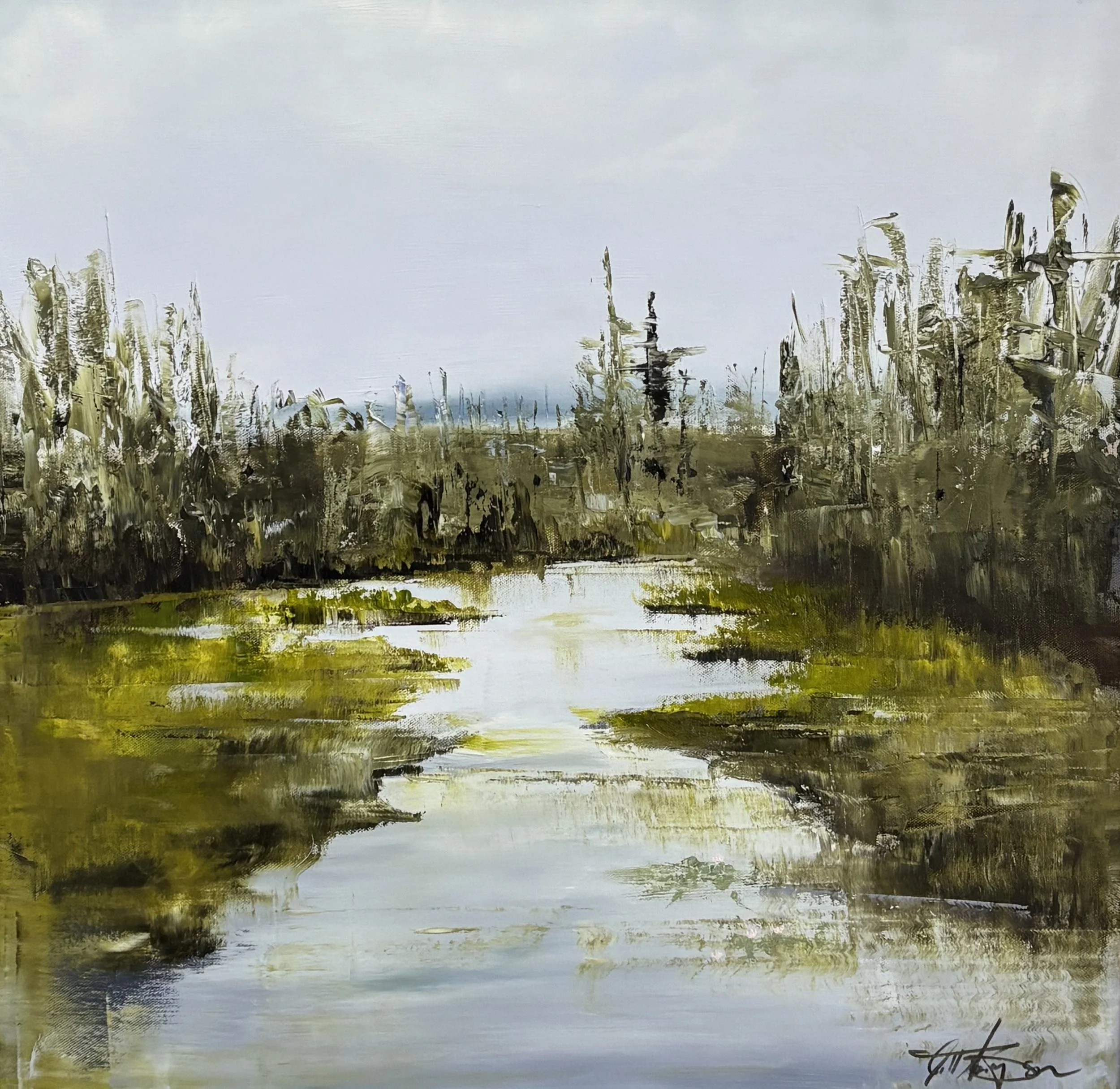 "Undressed" Nature Mood Series #2, original oil, 24"x24", $800.00