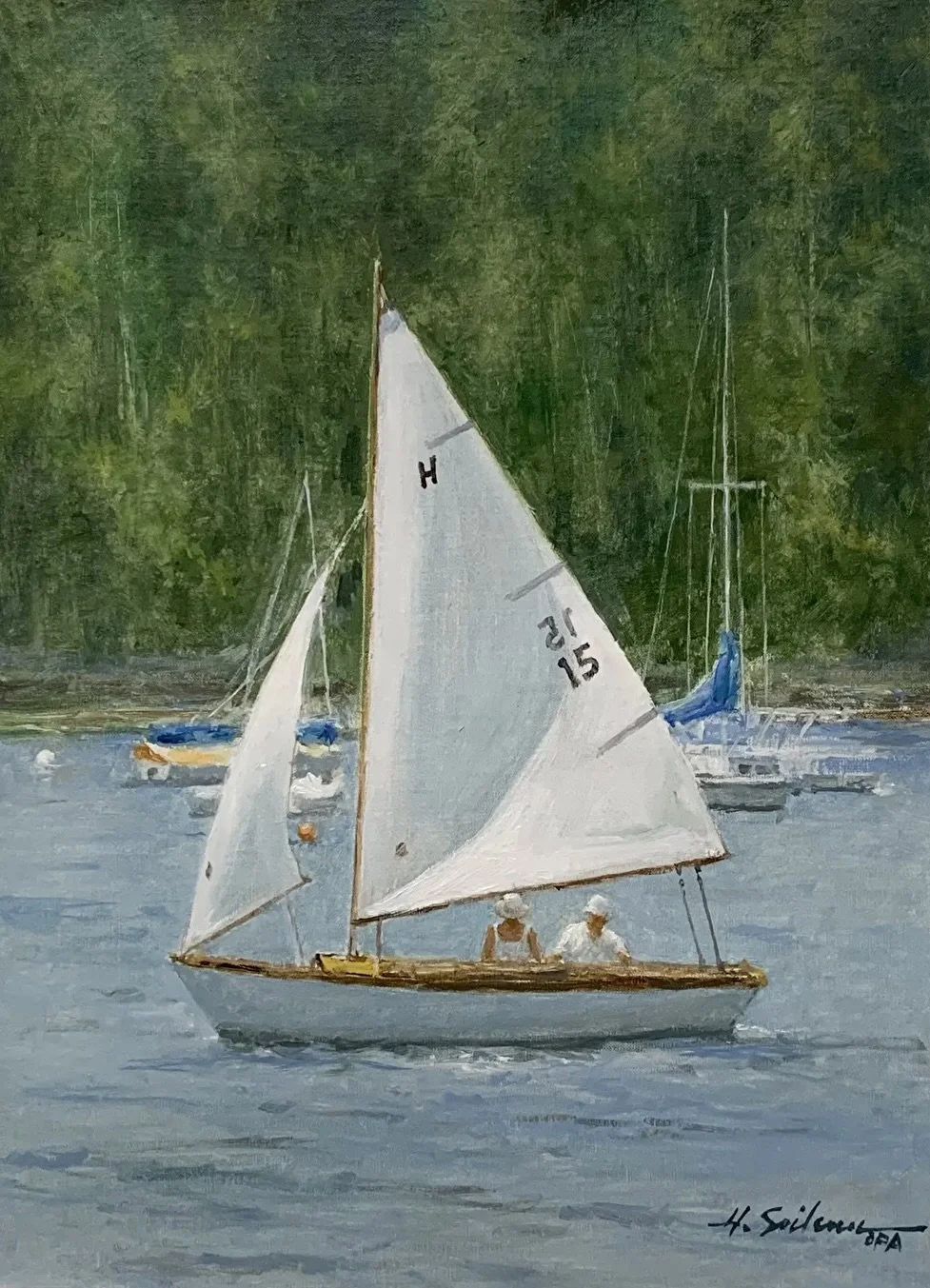 "Beautiful Day for Sailing" original oil 12"x16", $2100.00