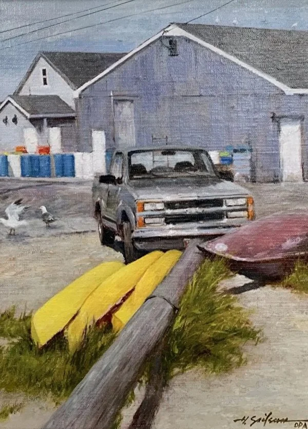 "Kayaks and Pickup" original oil, 12"x16", $2200.00