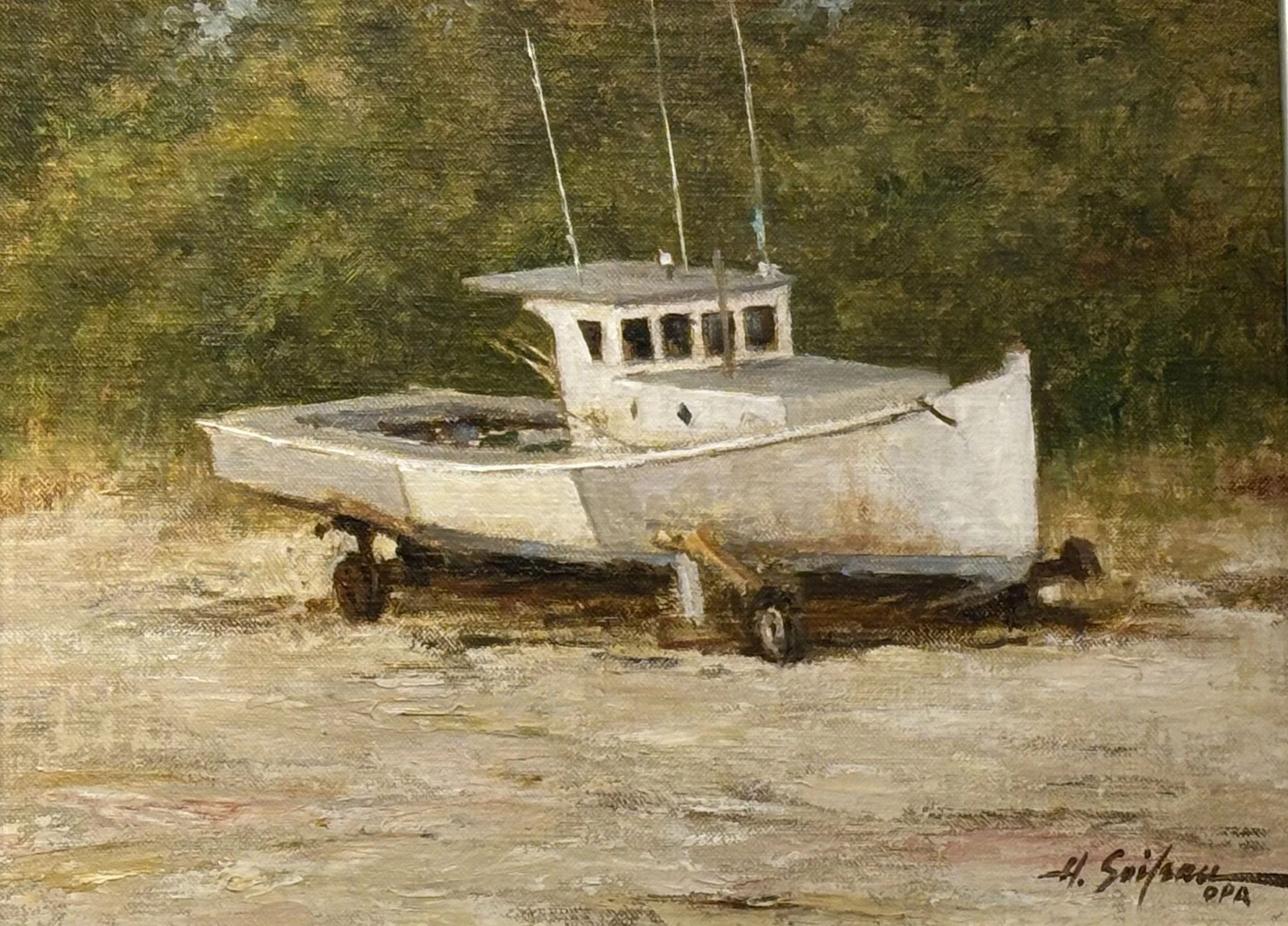 "Retired", original oil, 9"x12", $1400.00