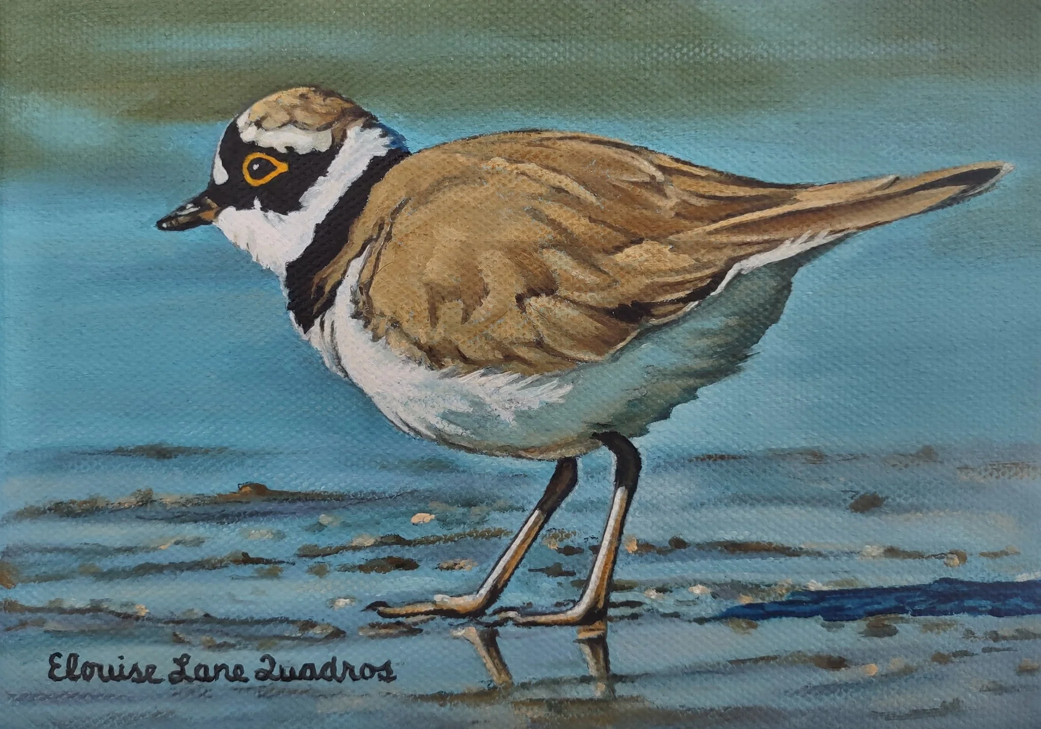 "Seaside Stroll", original oil, 5"x7", $375.00