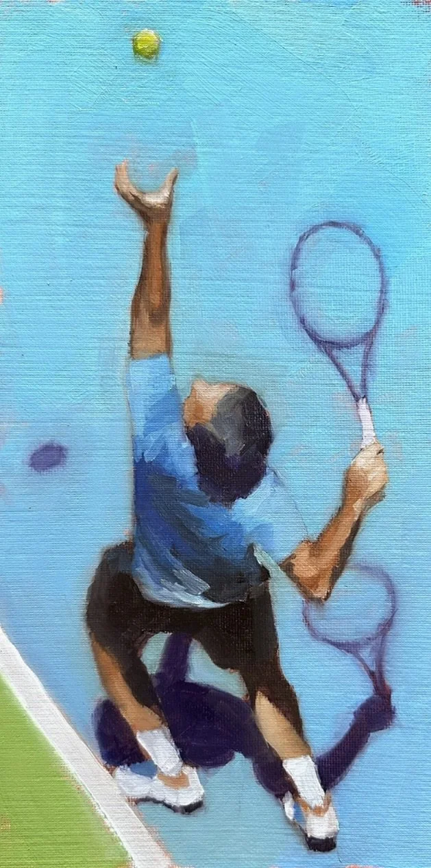 "Forty Love", original oil, 6"x12", $1100.00
