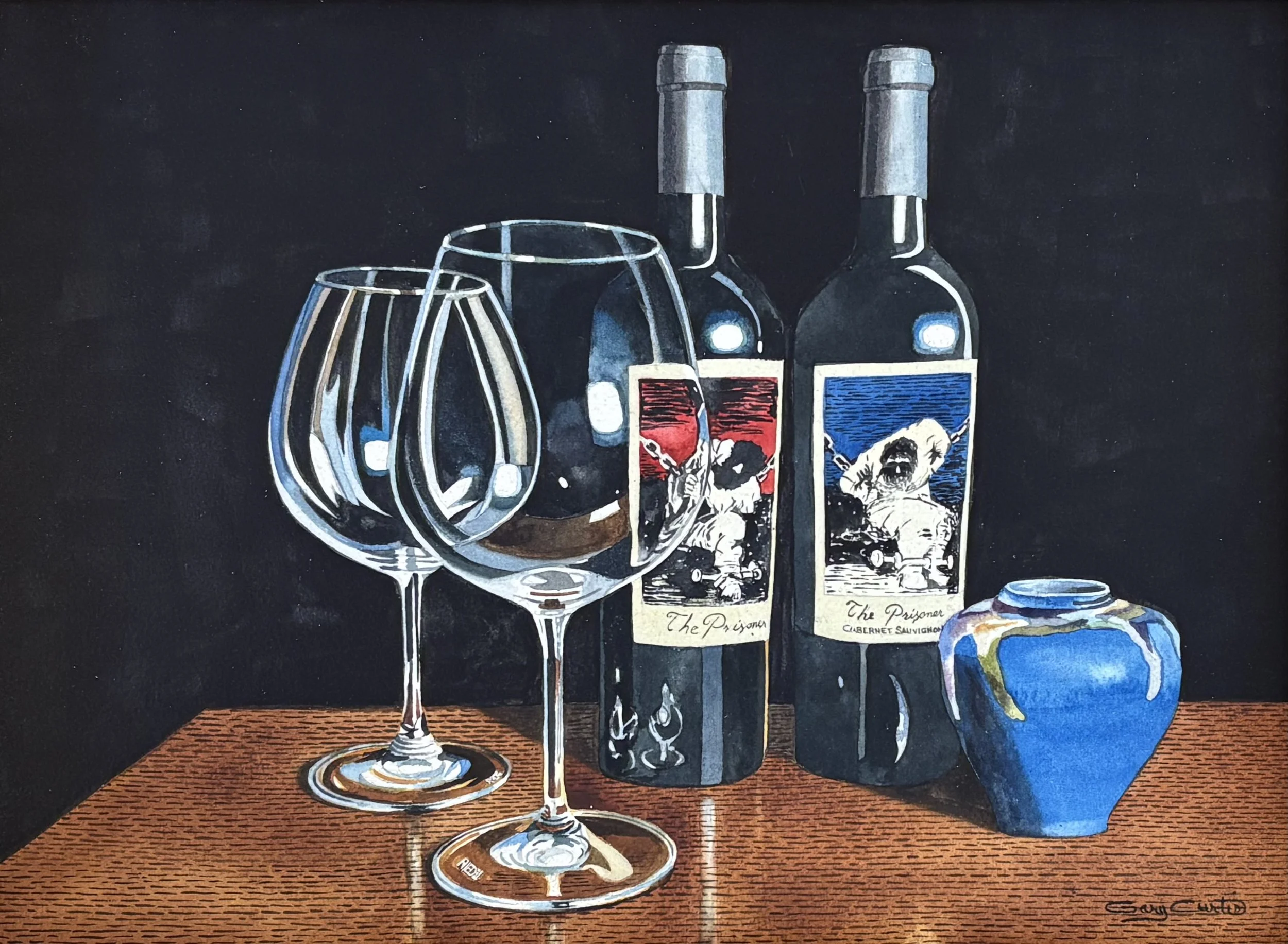 "Cell Mates" original watercolor, 12"x17", $1650.00