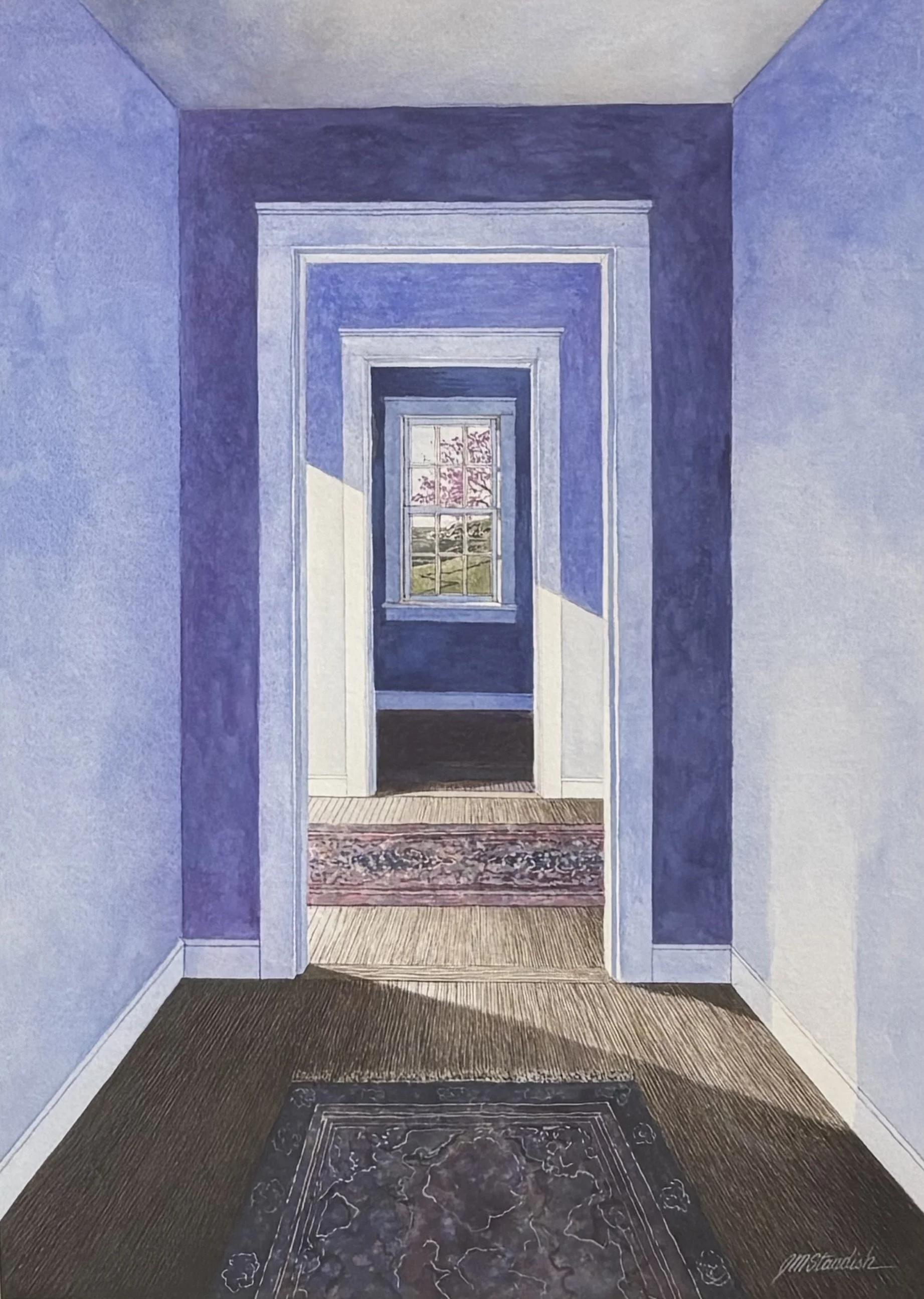 "Nothing Like Spring in New England" original watercolor, outside dimensions 20"x25", $1800.00 