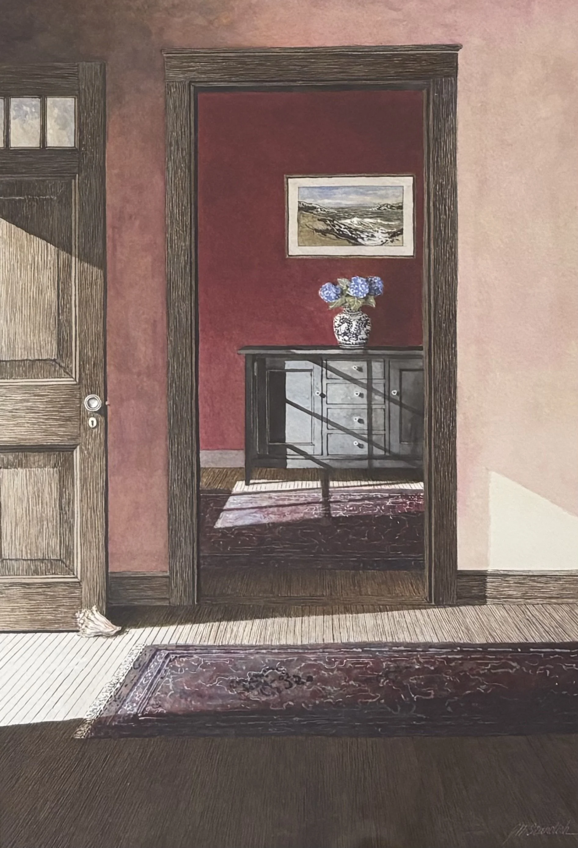 "Welcome" original watercolor, outside dimensions 22"x27.5", $2400.00 