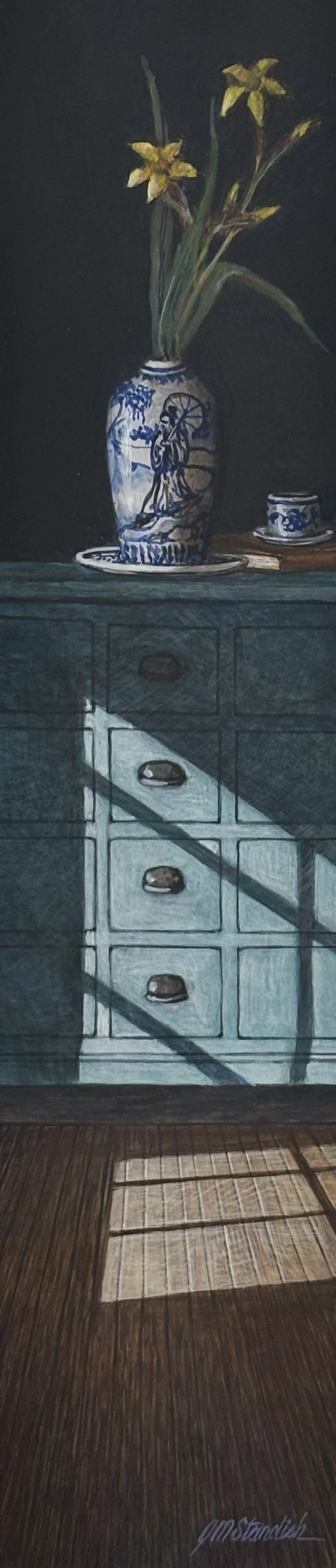 "Enjoy the Day" original egg tempera, outside dimensions 11"x21", $1100.00 