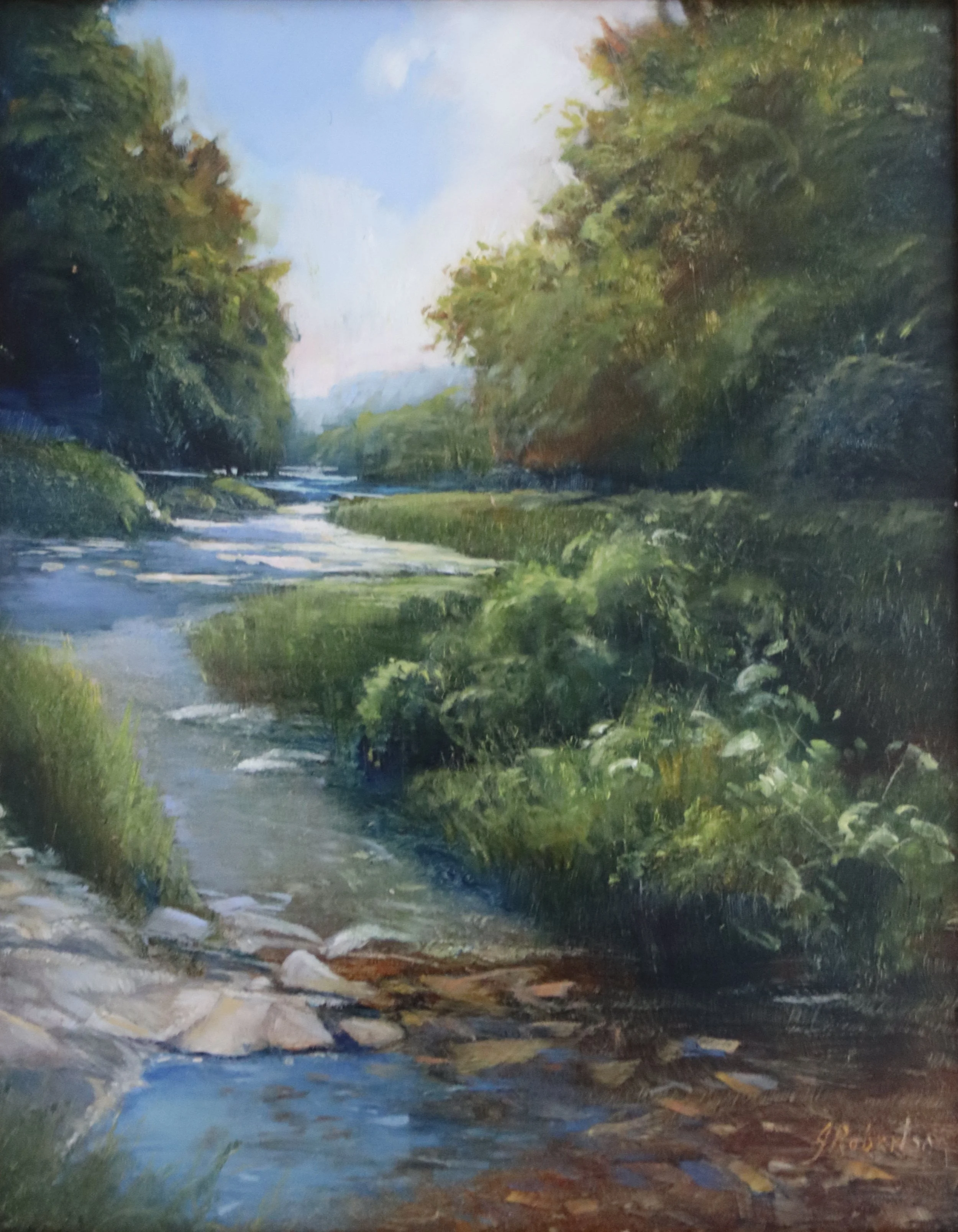 "Woodland Trail" original oil on aluminum, 8"x10", $950.00