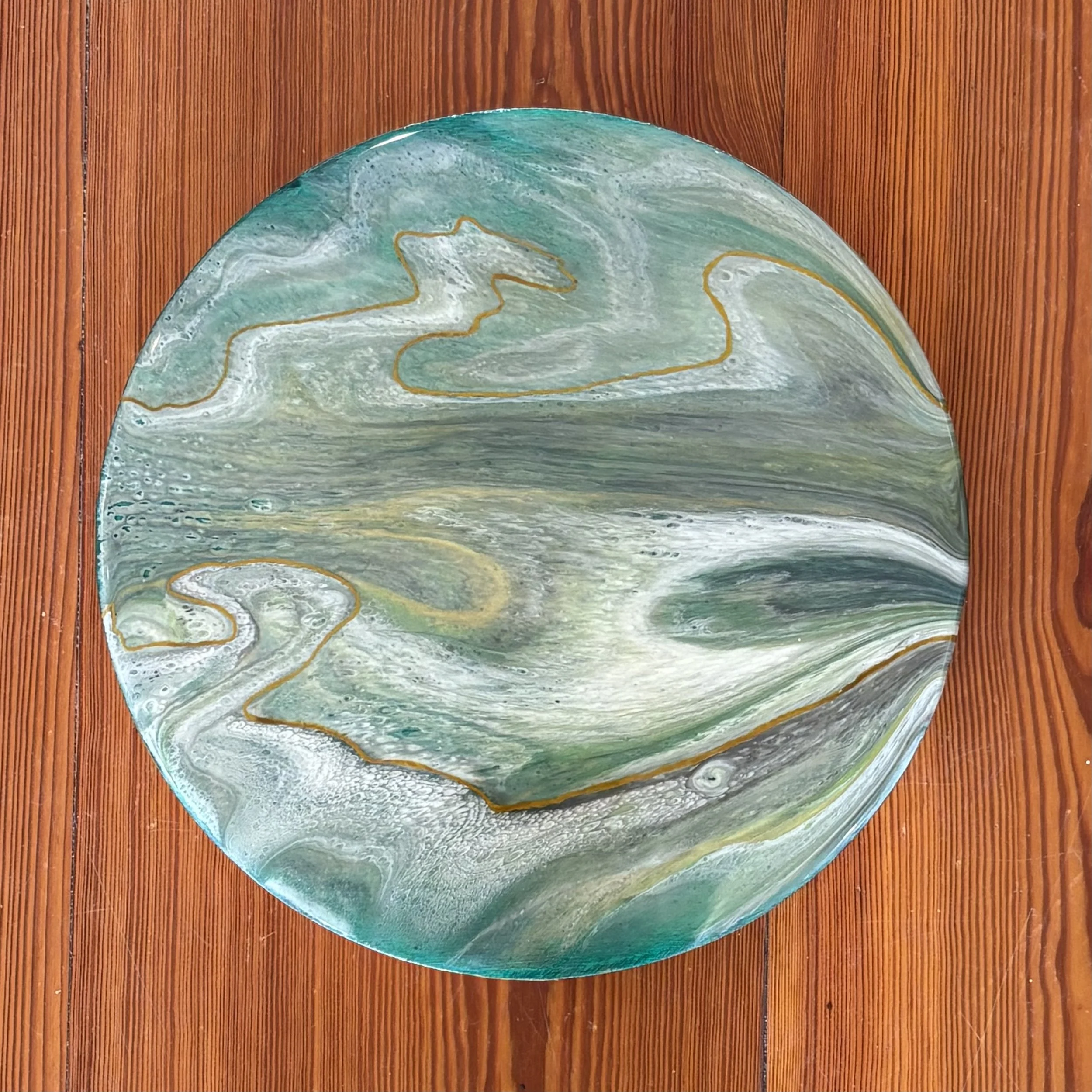"Verdant", original epoxy resin, 10" round, $150.00