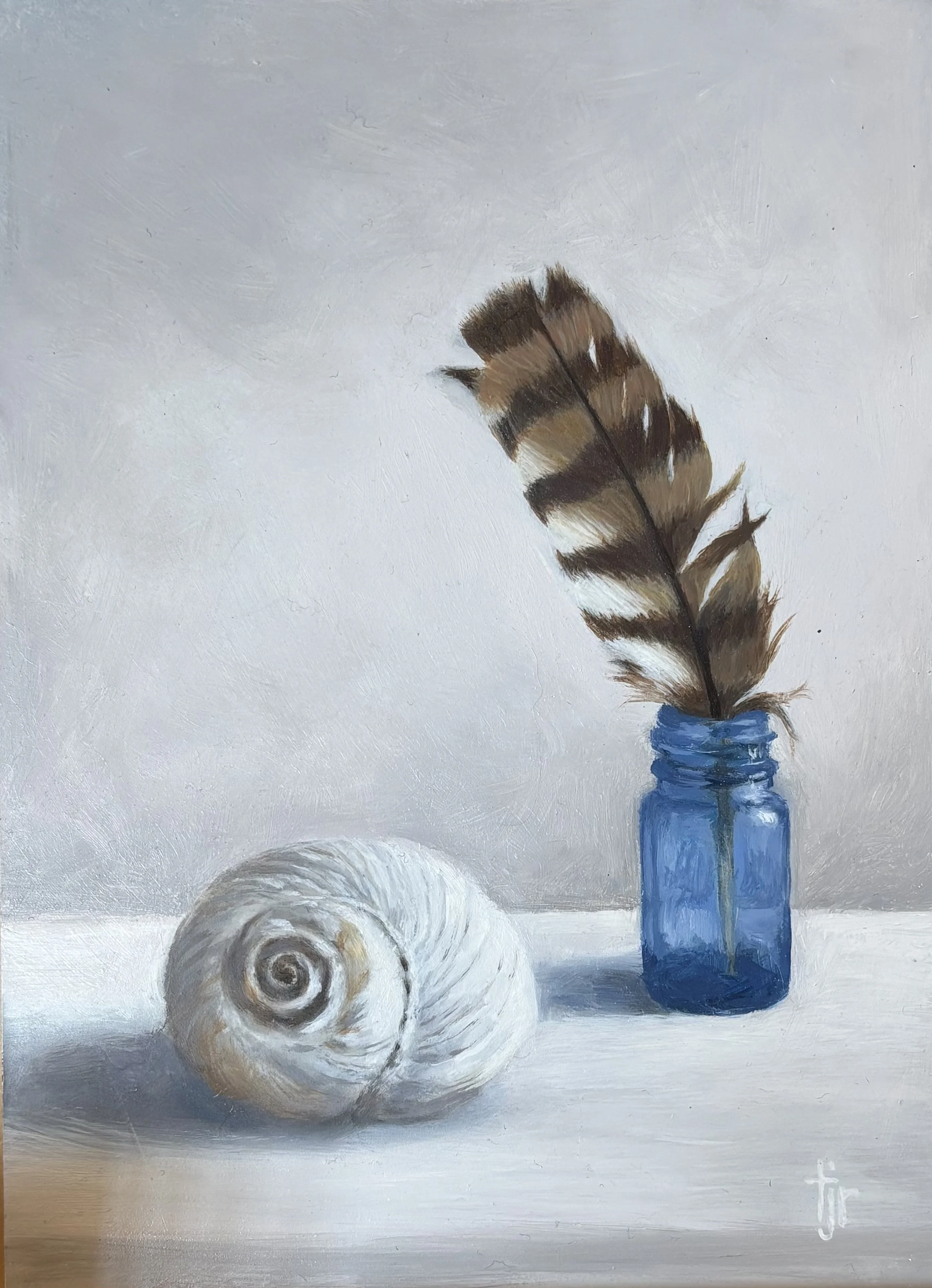"Feather and Shell", original oil, 5"x7", $395.00