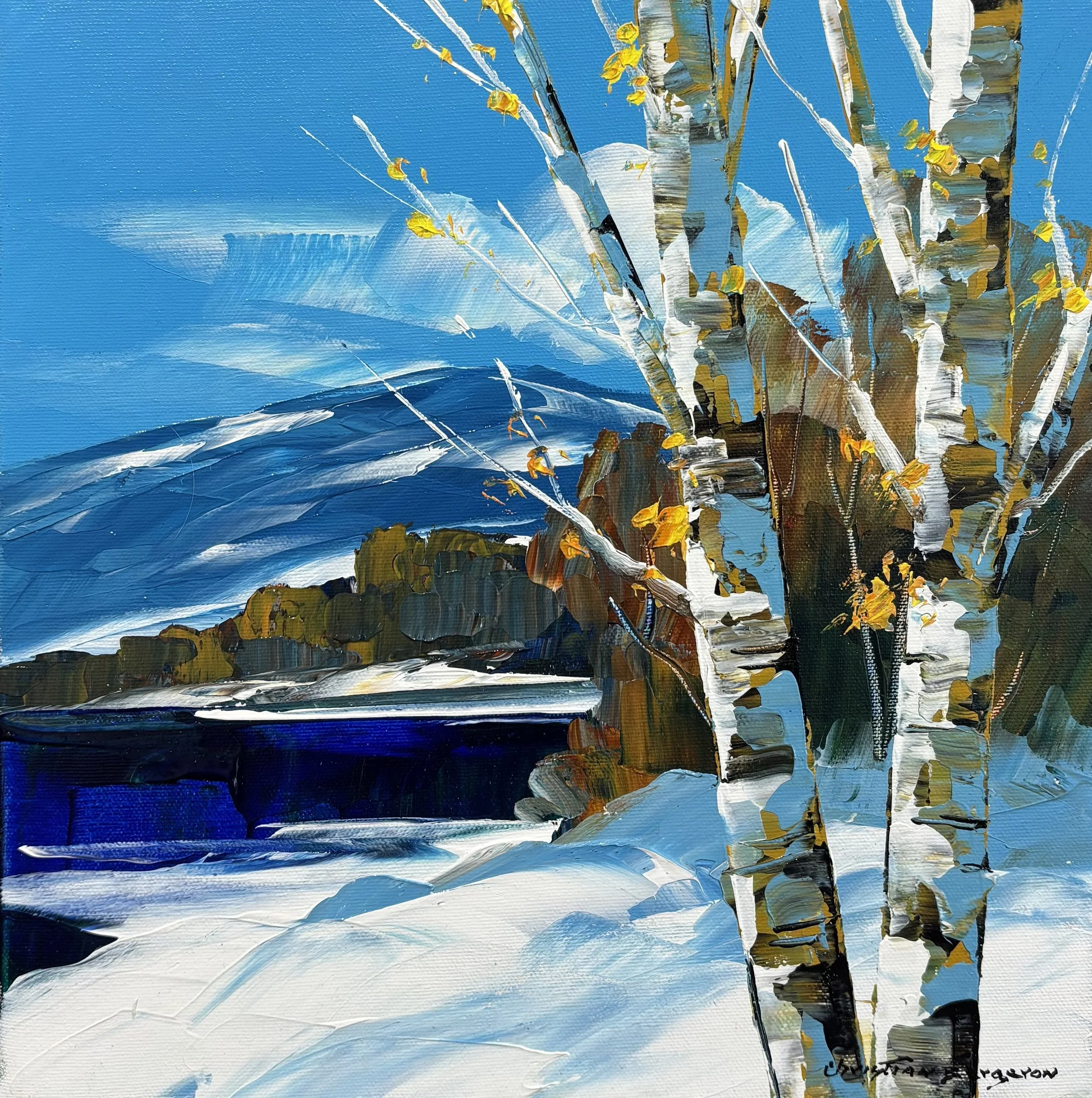 "In December" original acrylic, 12"x12", $1000.00