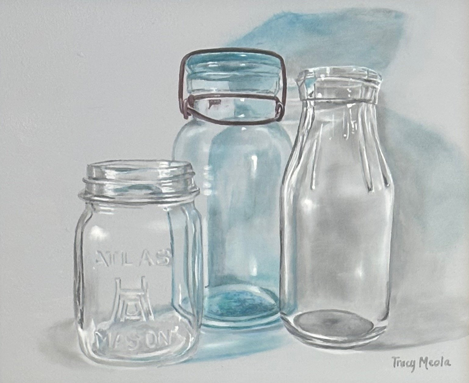 "Jar, Jar, Bottle" original acrylic, 8"x10", contact gallery for more information