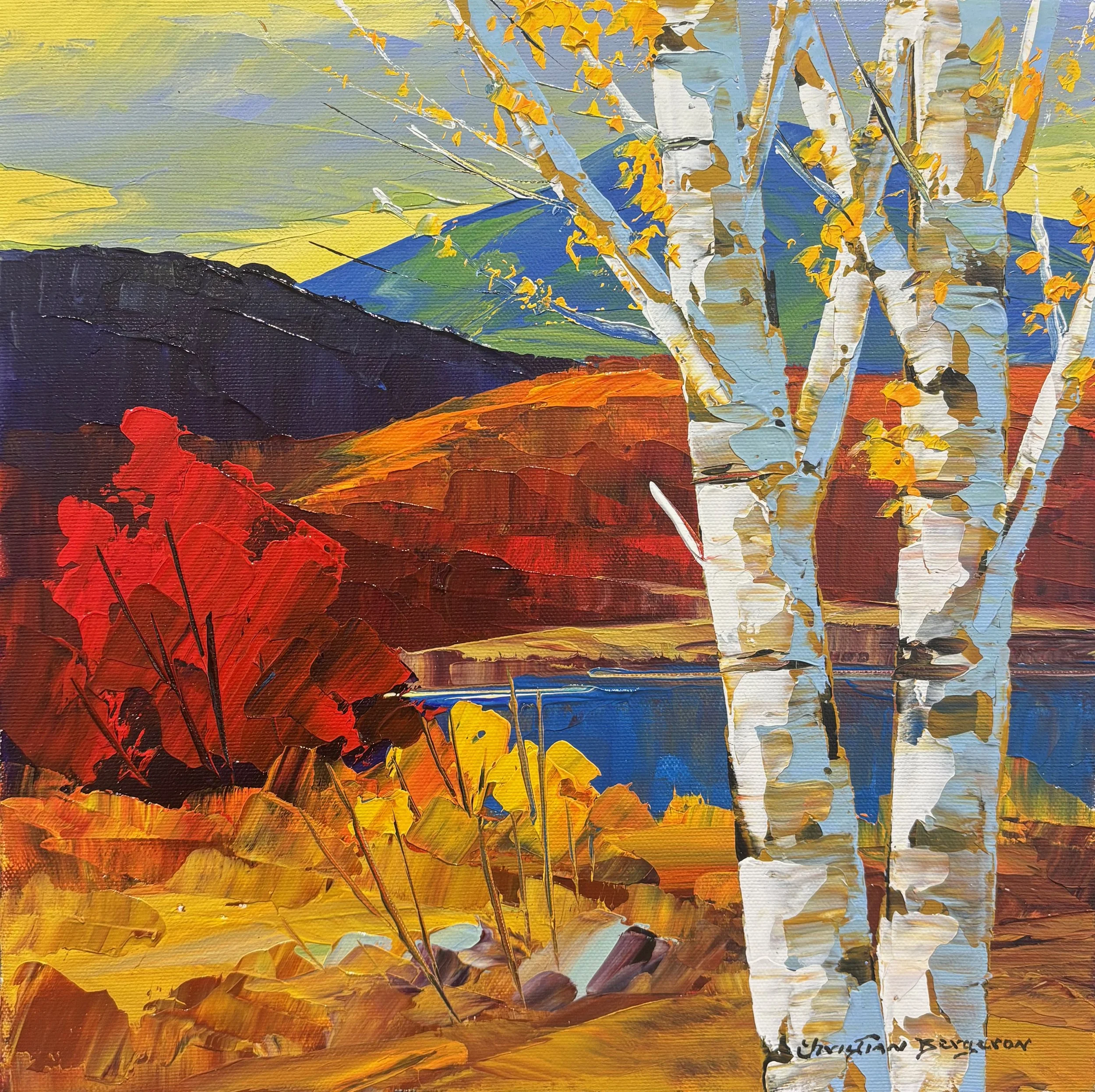 "Winter Birches" original acrylic, 12"x12", contact gallery for more information