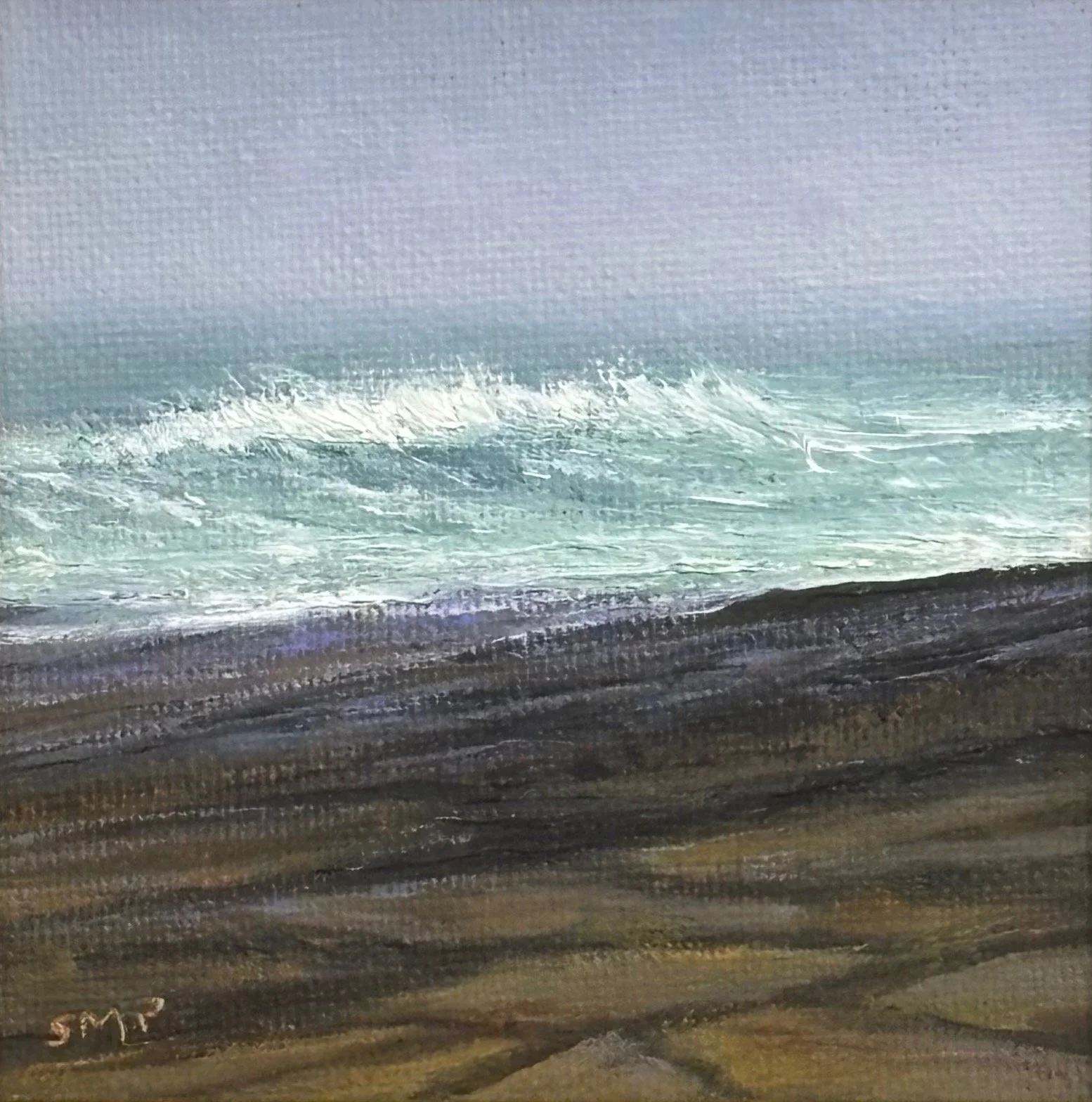 "Coastal Rocks #19, original oil, 4"x4", contact gallery for more information