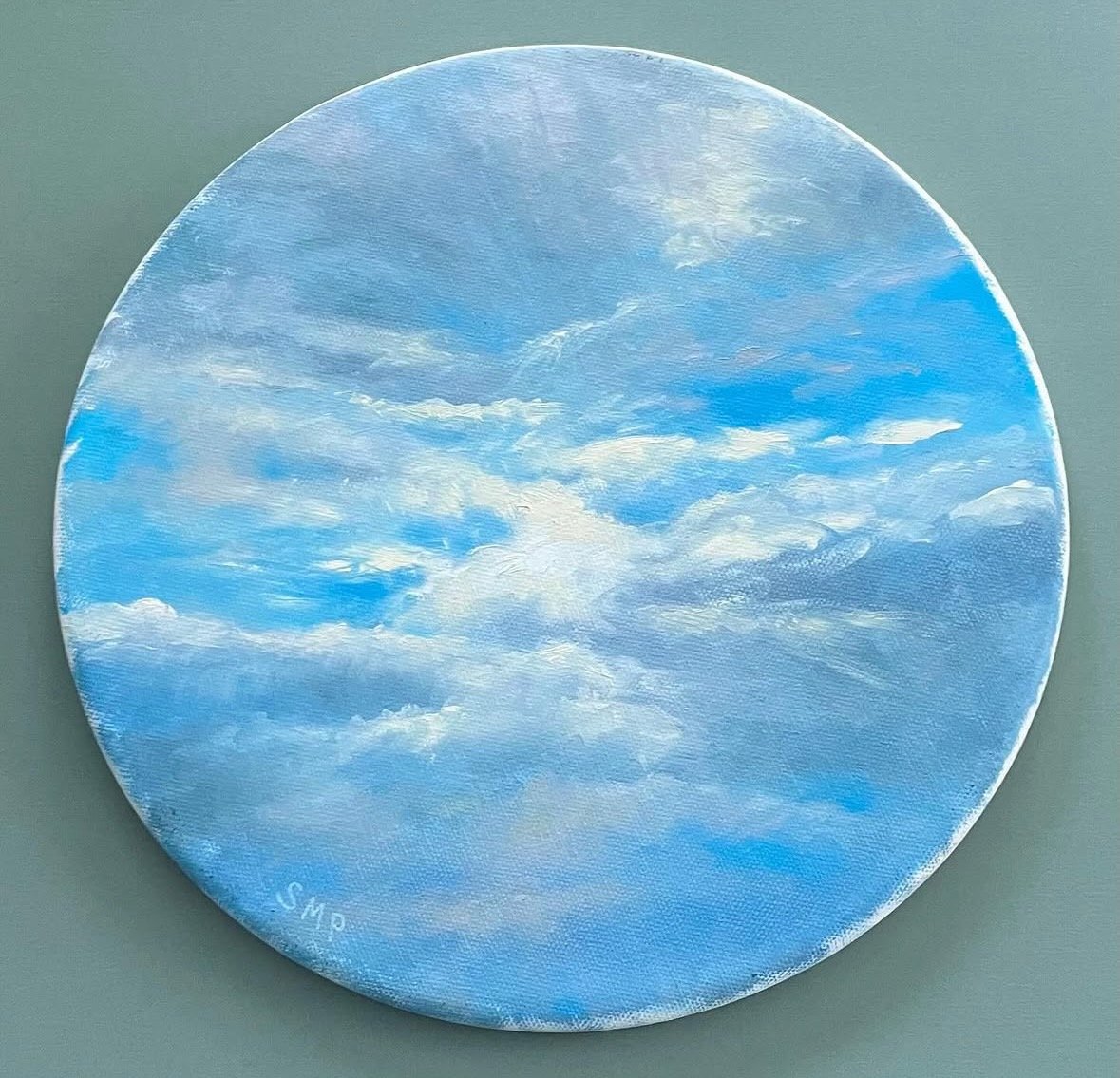 "Clouds",original oil, 10" round, contact gallery for more information