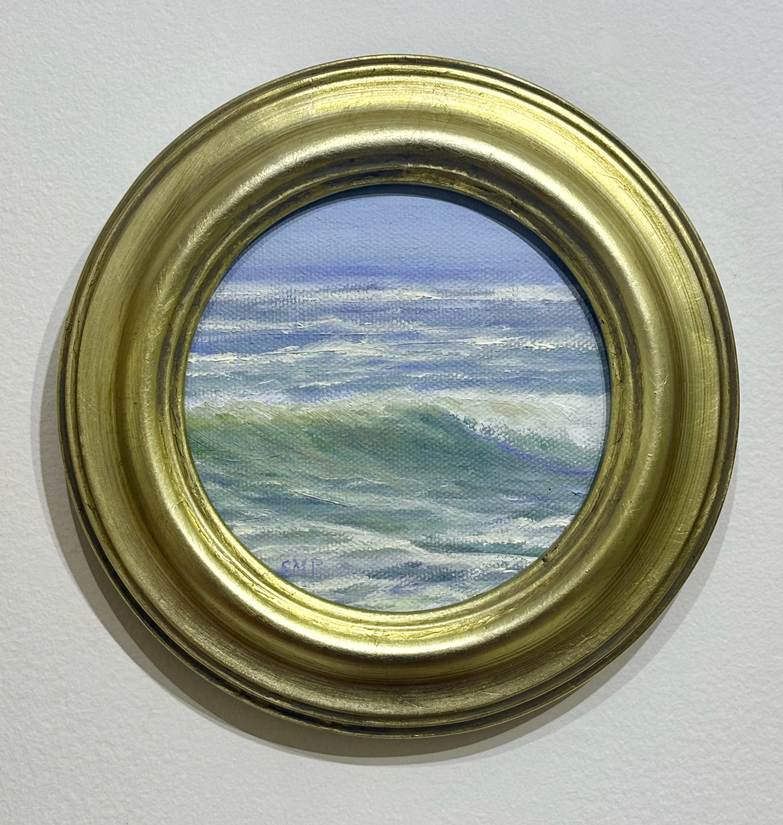 "Ocean Wave Porthole", original oil, 5" round, contact gallery for more information