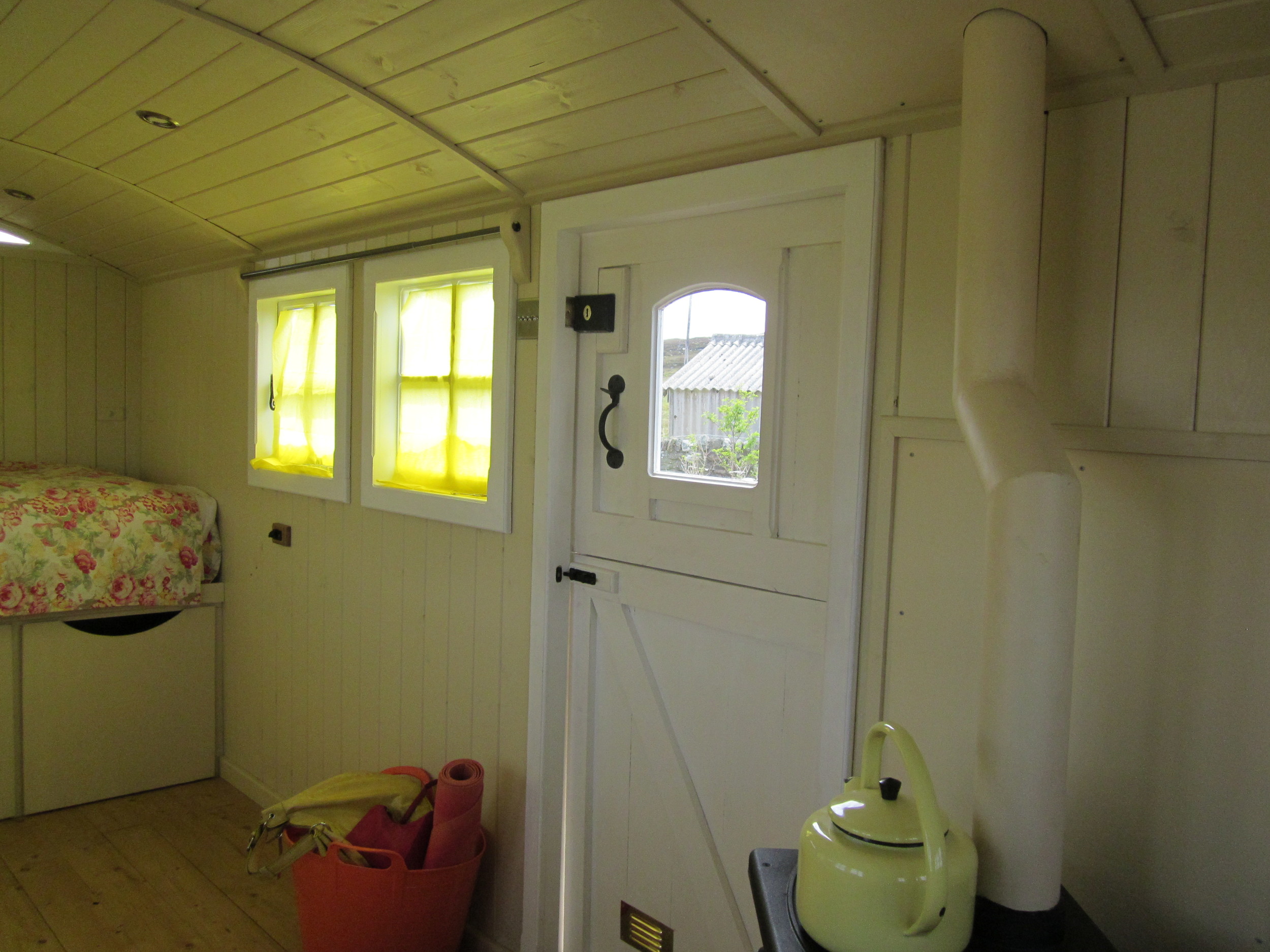 The hut inside spring 2013: for a video tour of it now, see the blog.