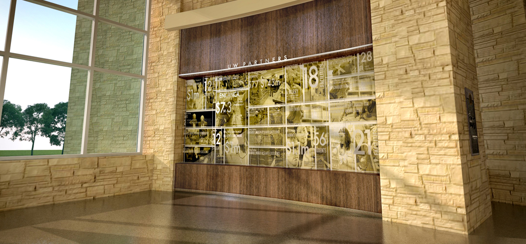 Concept rendering of the Legacy Hall Philanthropy exhibit