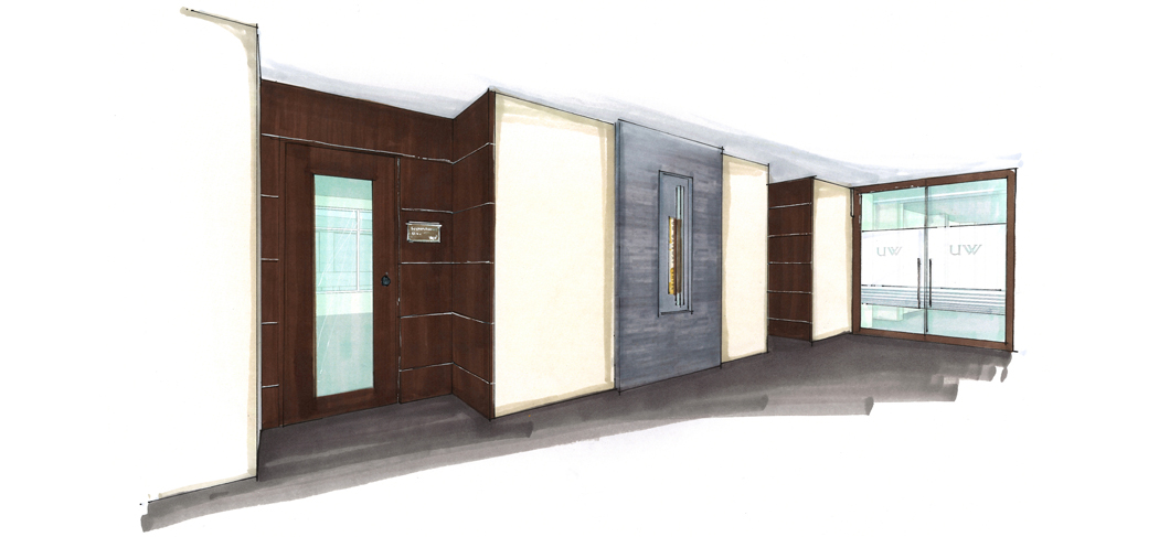 Conference room entry and donor rec. concept
