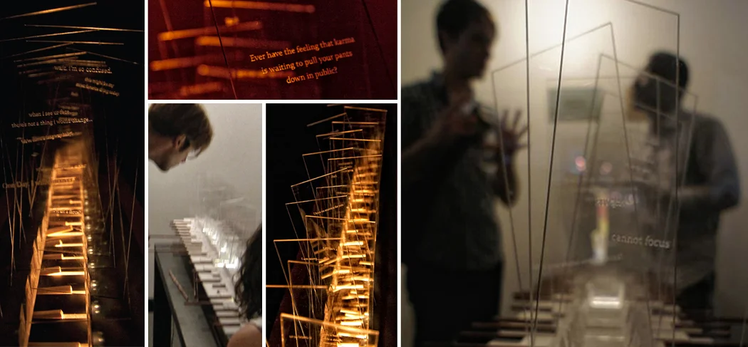 Interactive light sculpture reflects concepts of perception and syntax