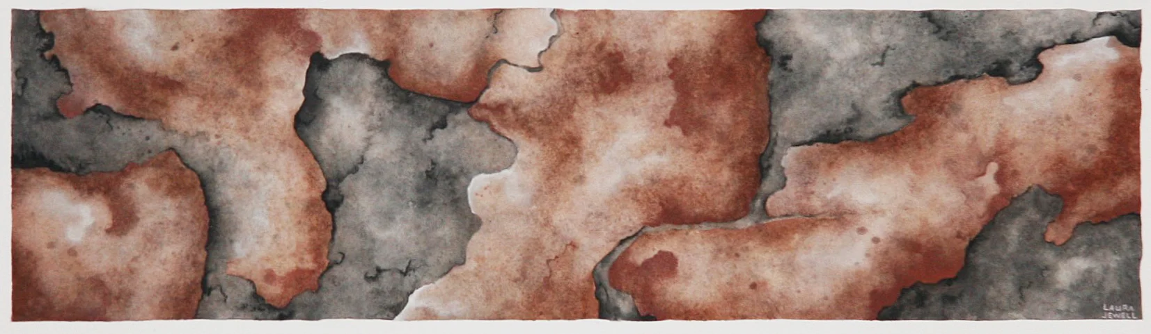 Scrolling Stone. Watercolor. $100 Artwork Dimensions: 5.75"x20.75"
