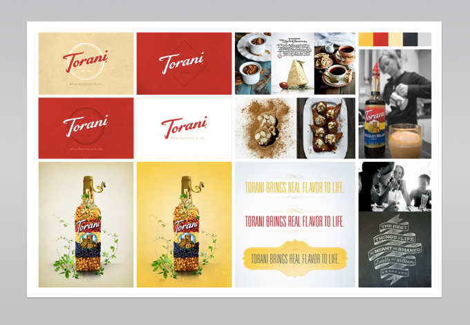 Brand board defining new typography, color scheme, design elements and photography style. This direction has been implemented across all marketing materials on- and offline.