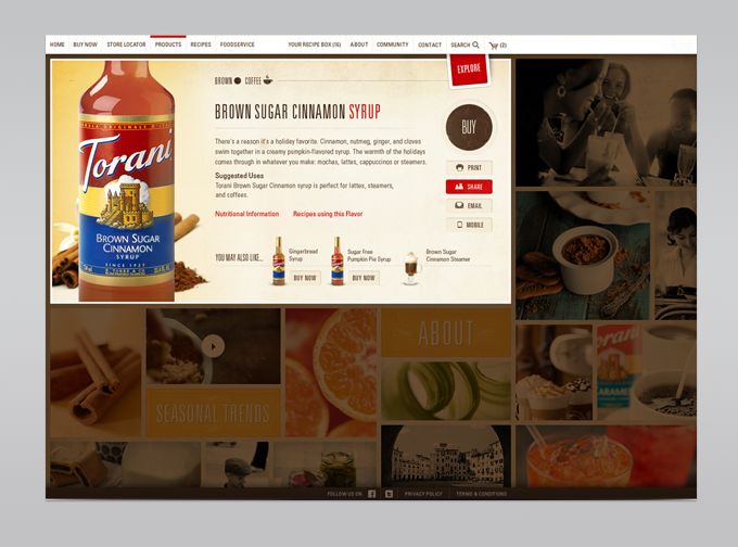 Product search page.