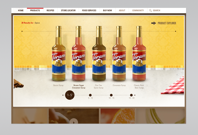 Browsing products section.