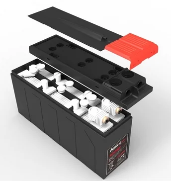 Narada gas recombination valve system on a VRLA battery - Image Credit Narada