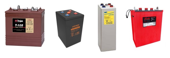 铅酸深循环电池- 2V, 6V或12V选项和各种类型-凝胶，AGM，淹没