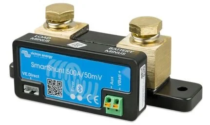 The new Victron SmartShunt can be used for simple battery montioring via Bluetooth to the VictronConnect app. (No display included)