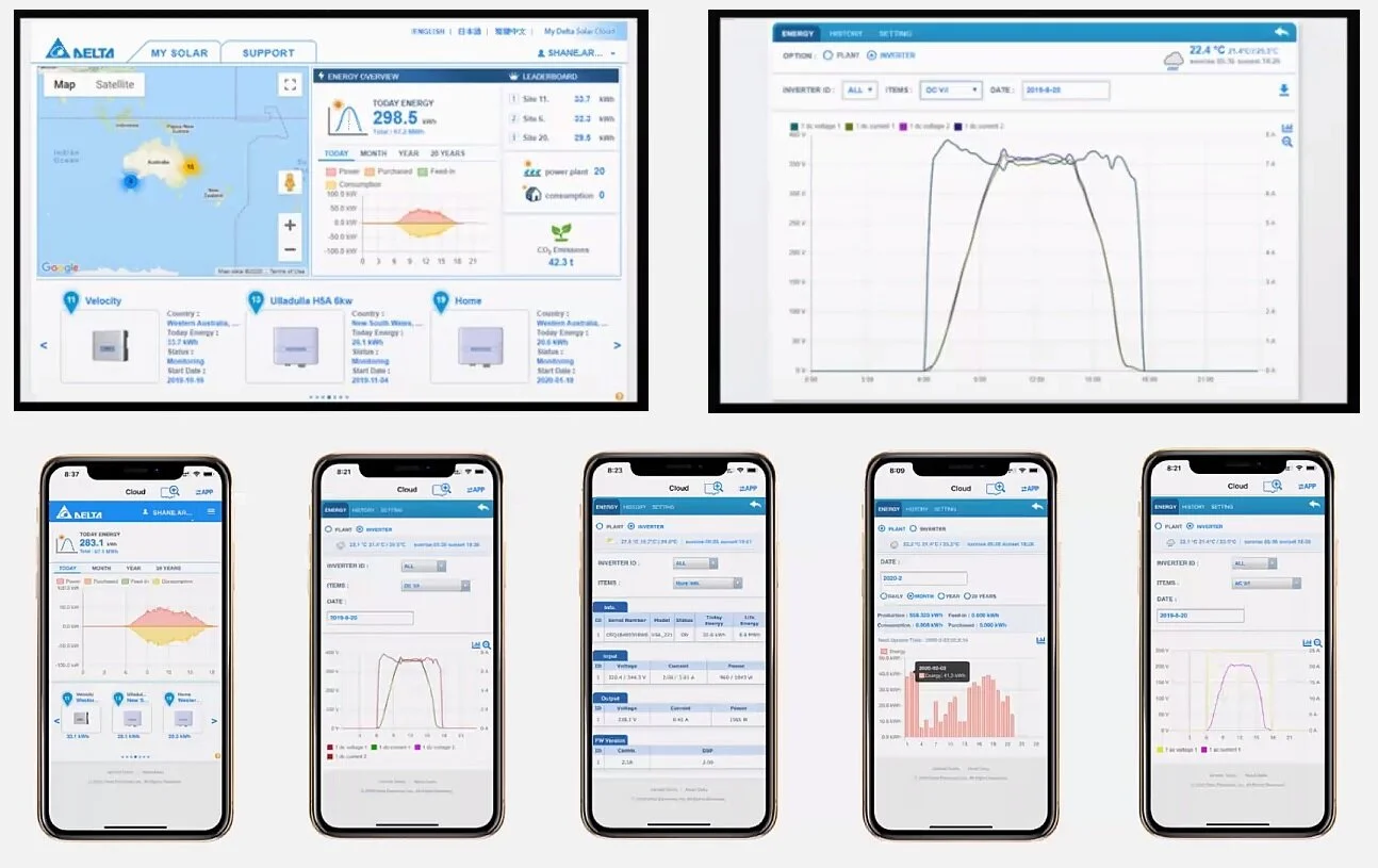 The new mydeltasolar app and portal has been updated to improve the user experience.