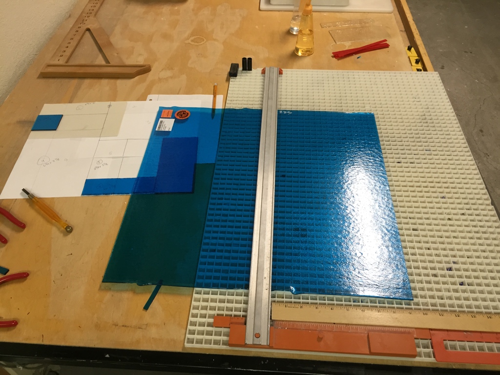 I laid the cut pieces in on my diagram to make sure they fit.