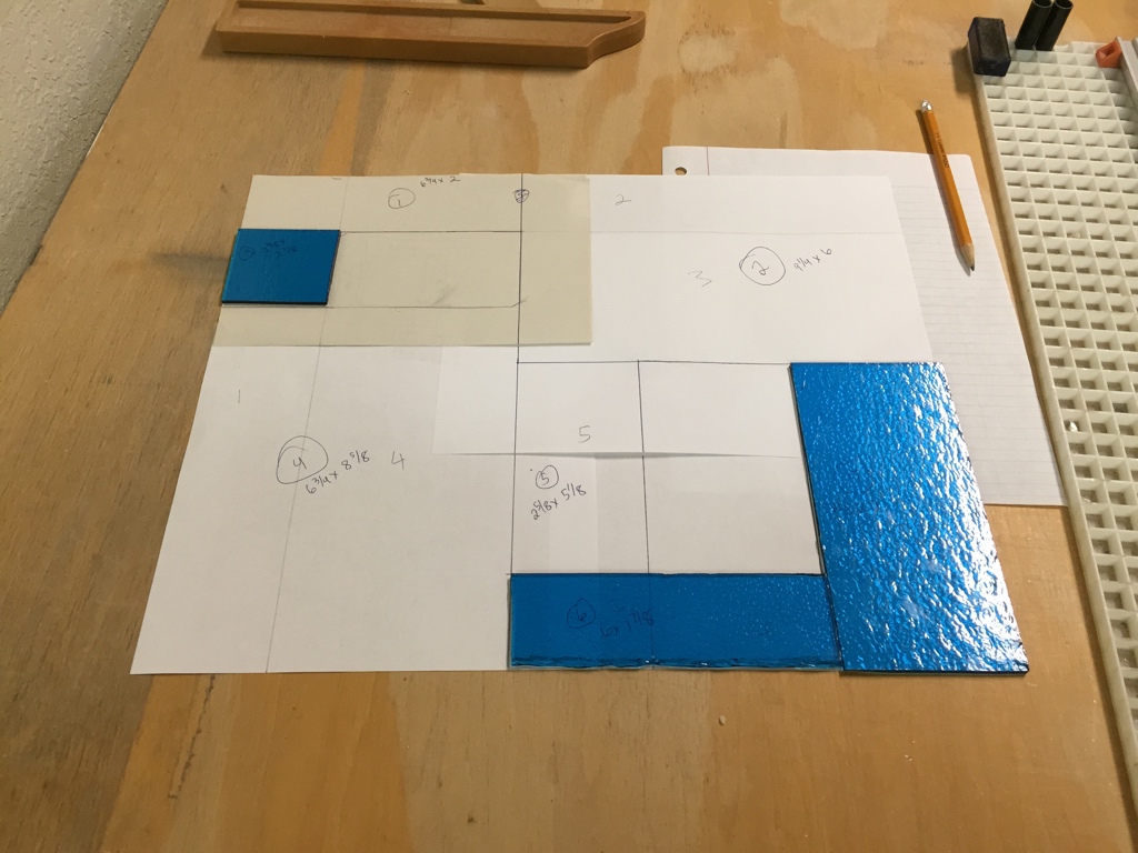 After cutting all the pieces, I laid the first layer out in the kiln.