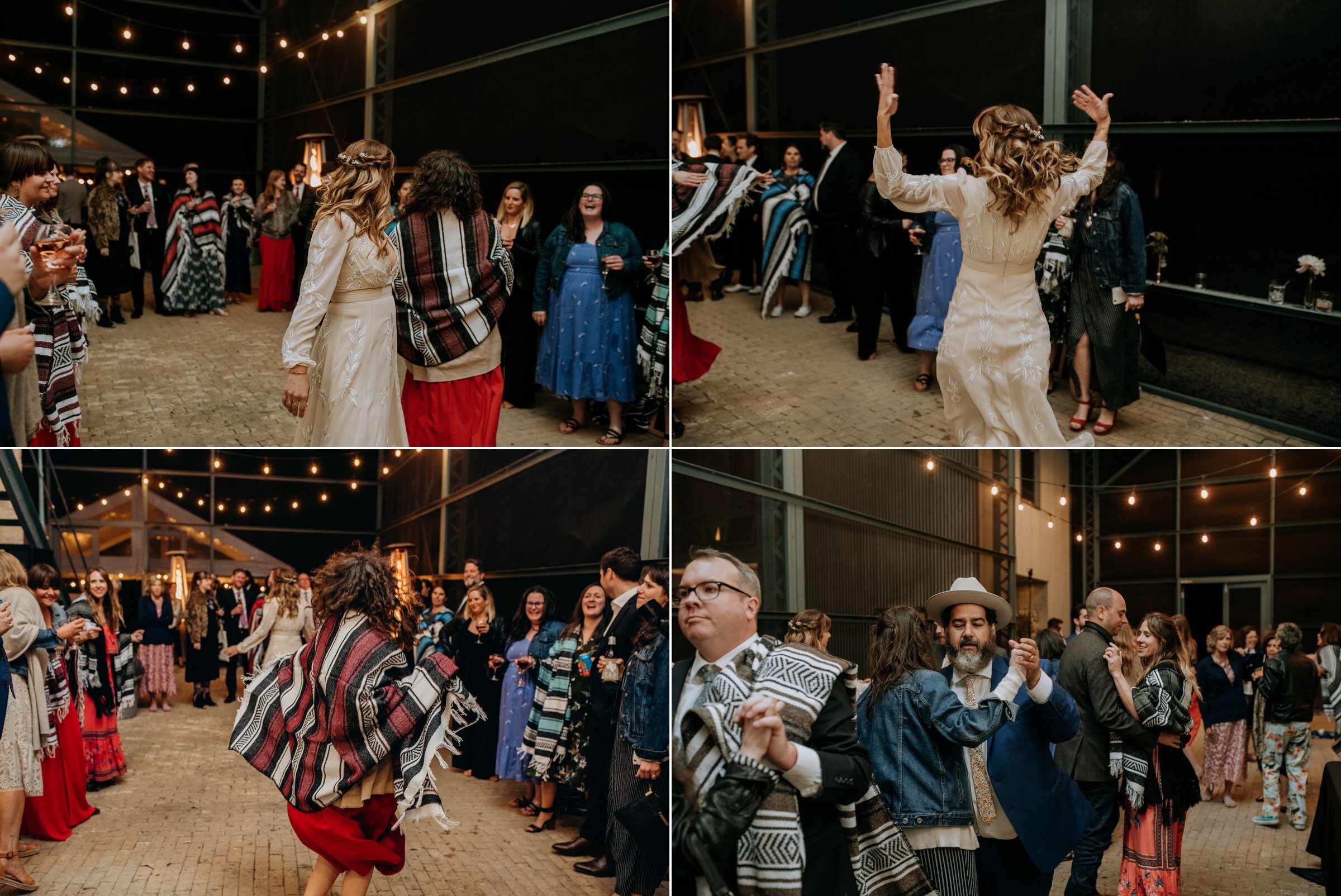  wedding guests dancing plant at kyle wedding venue austin texas 