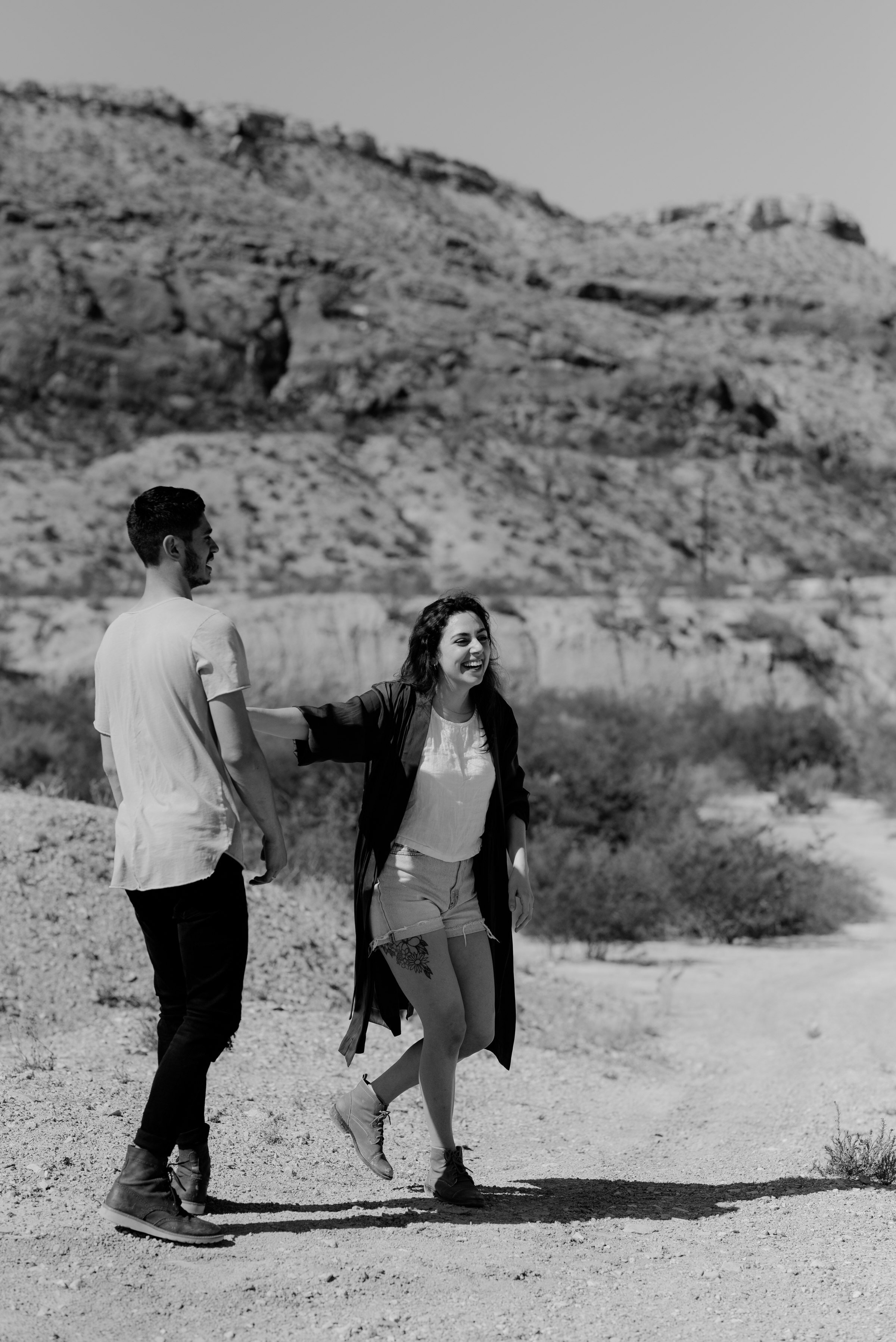  couple laughing in desert terlingua west texas big bend couples session 